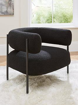 Product photograph of Very Home Icon Boucle Fabric Accent Chair - Black from very.co.uk
