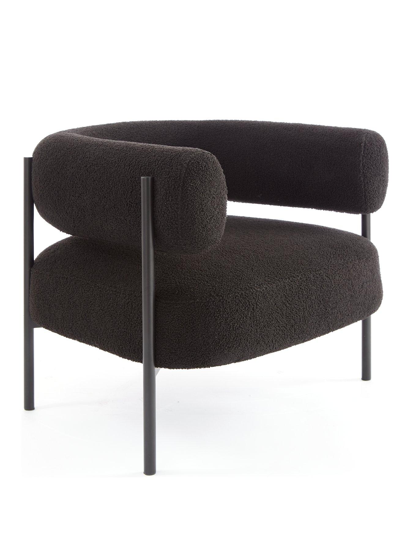 Image 3 of 7 of Very Home Icon Boucle Fabric&nbsp;Accent Chair - Black