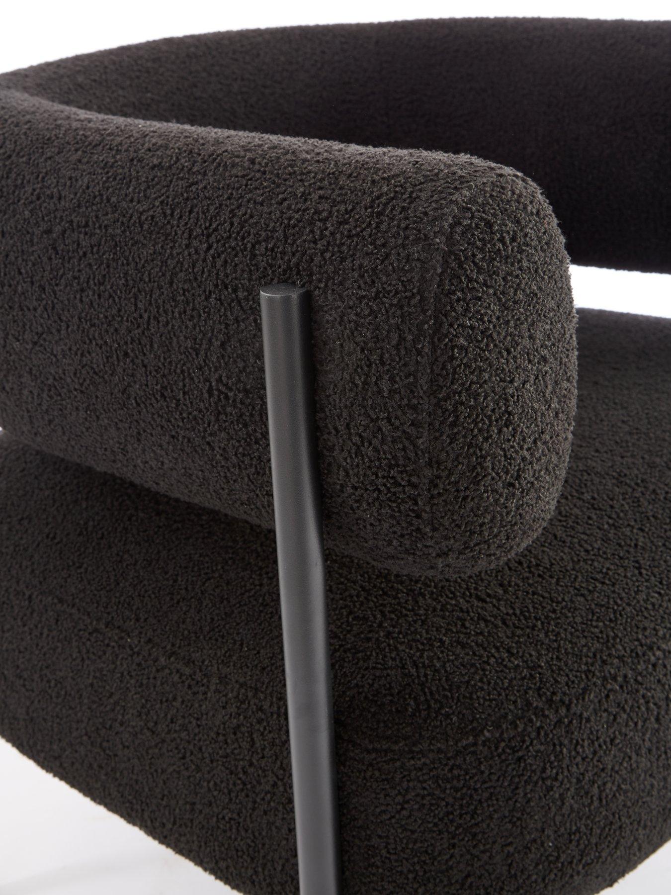 Image 4 of 7 of Very Home Icon Boucle Fabric&nbsp;Accent Chair - Black