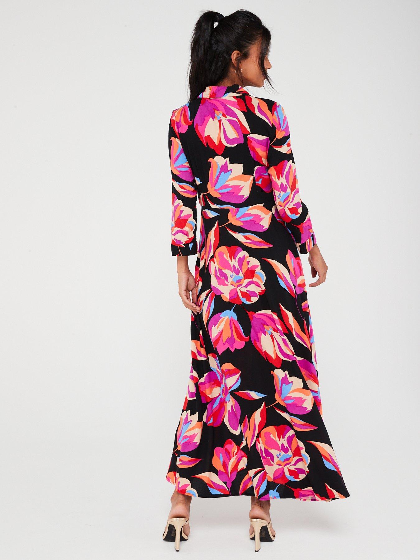 Printed maxi best sale shirt dress