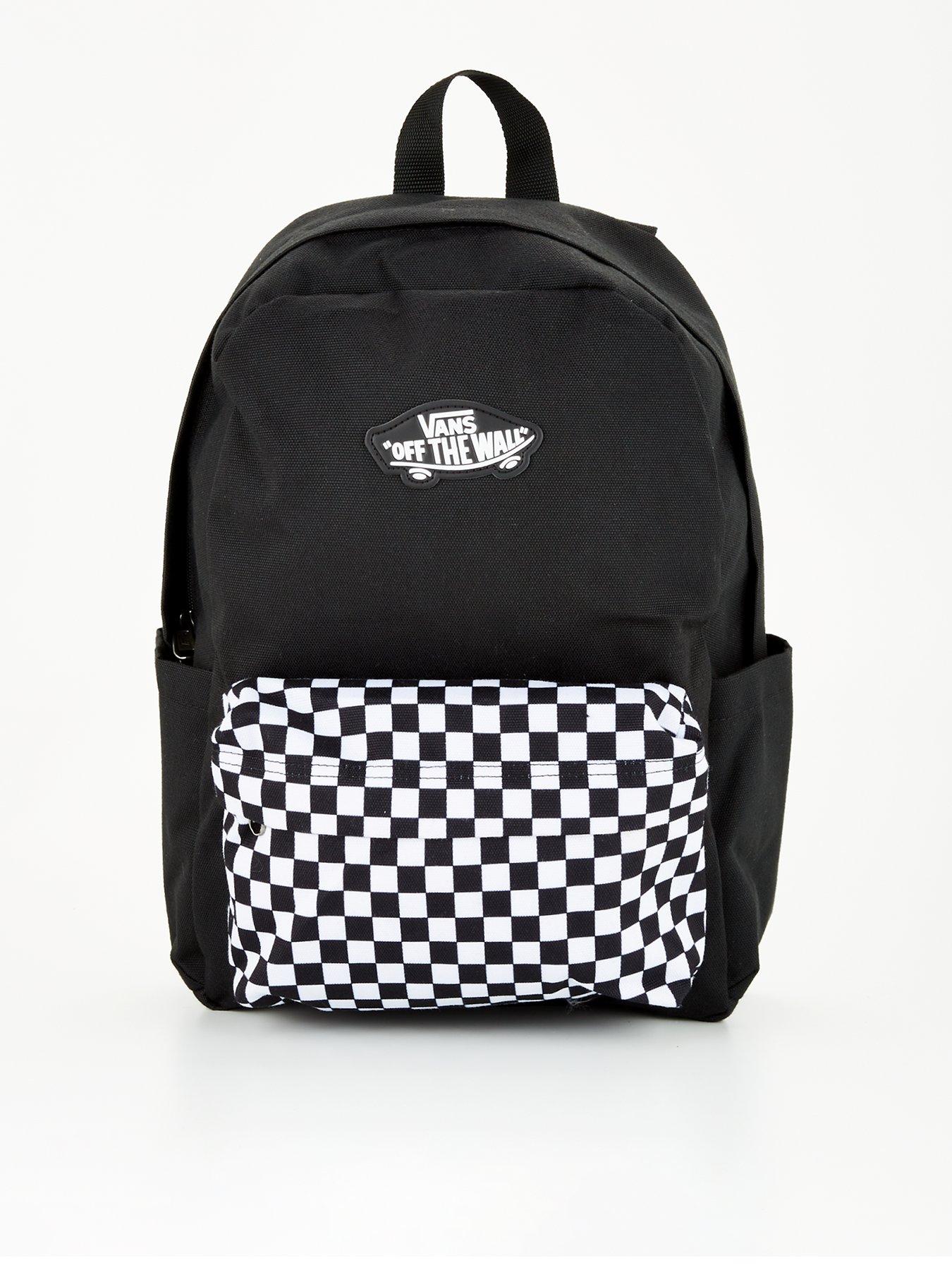 Black and white checkered vans online backpack