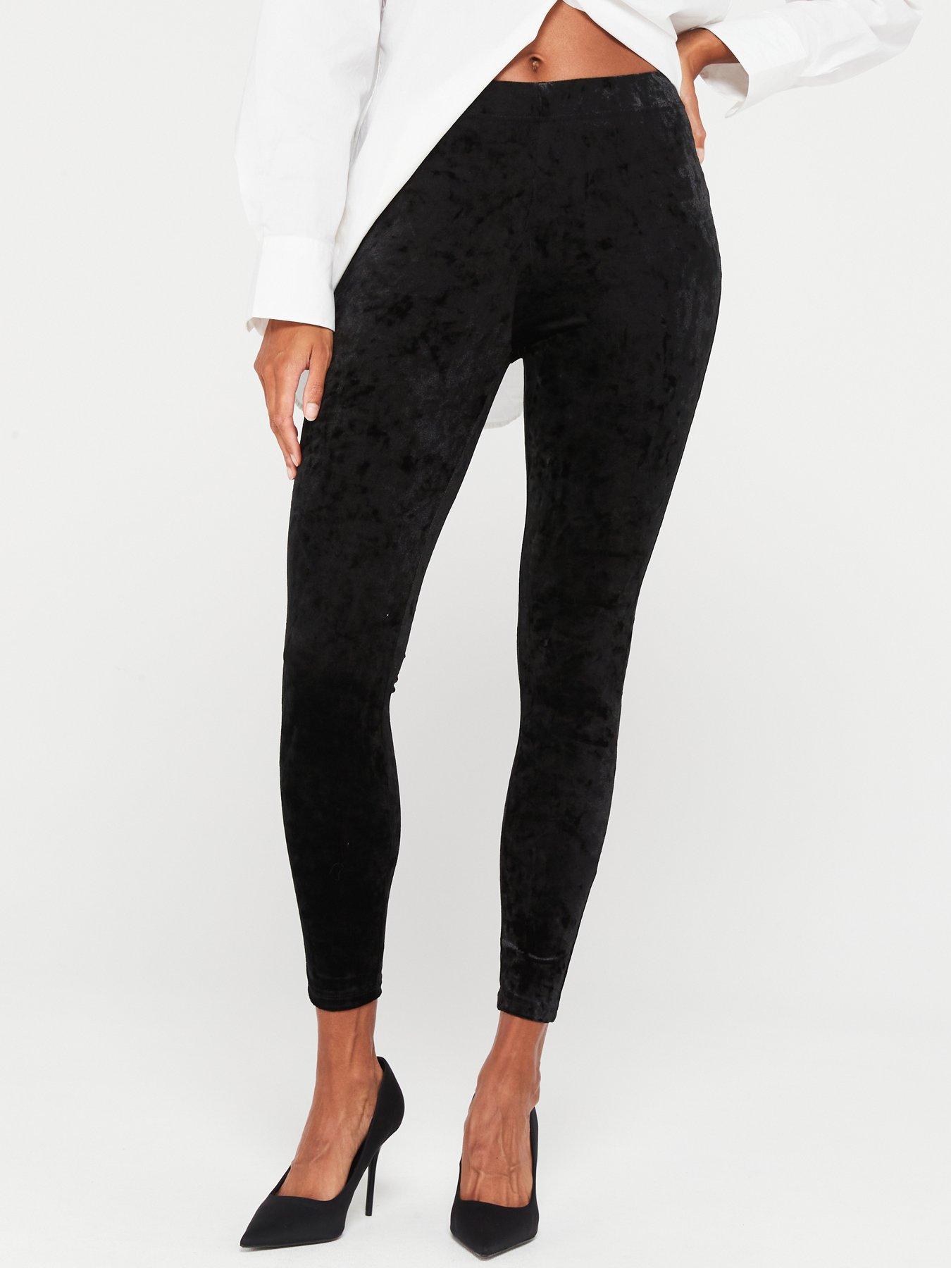 Crushed Velvet Legging - Black