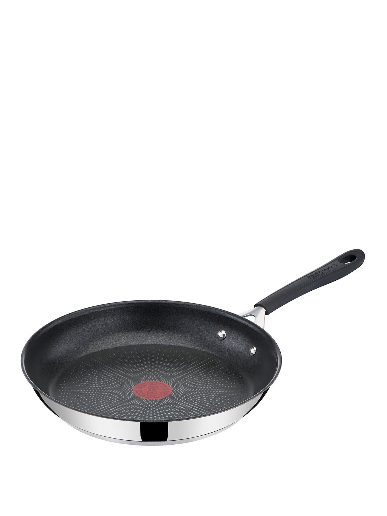Product photograph of Tefal Jamie Oliver By Tefal Quick Amp Easy Stainless Steel Non Stick Induction Compatible 24cm Frying Pan from very.co.uk