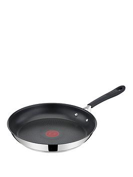 Product photograph of Tefal Jamie Oliver By Tefal Quick Easy Stainless Steel Non Stick Induction Compatible 24cm Frying Pan from very.co.uk