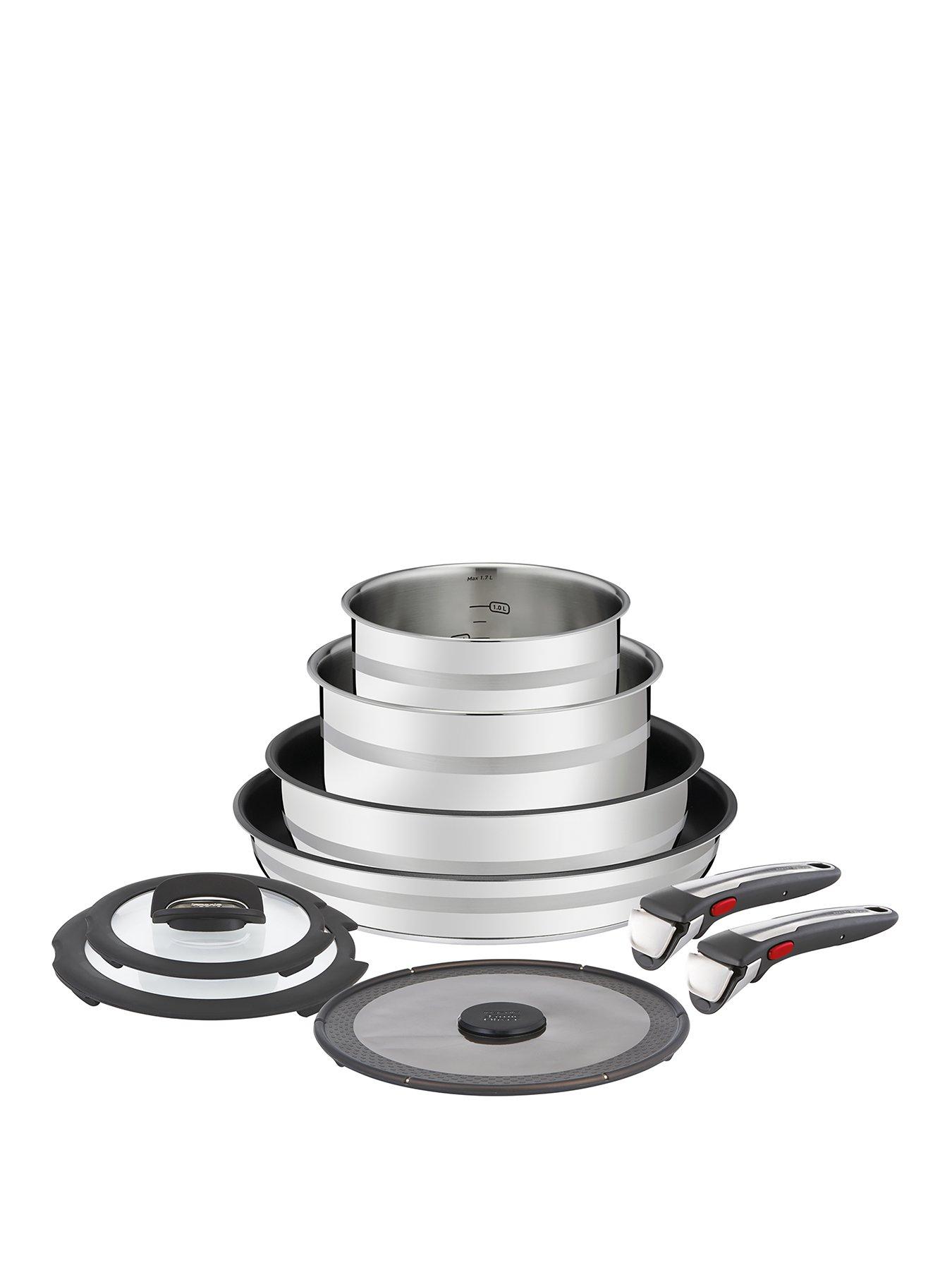 Tefal Jamie Oliver by Tefal Ingenio 9 Piece Removable Handle, Stackable  Induction Compatible Pan Set