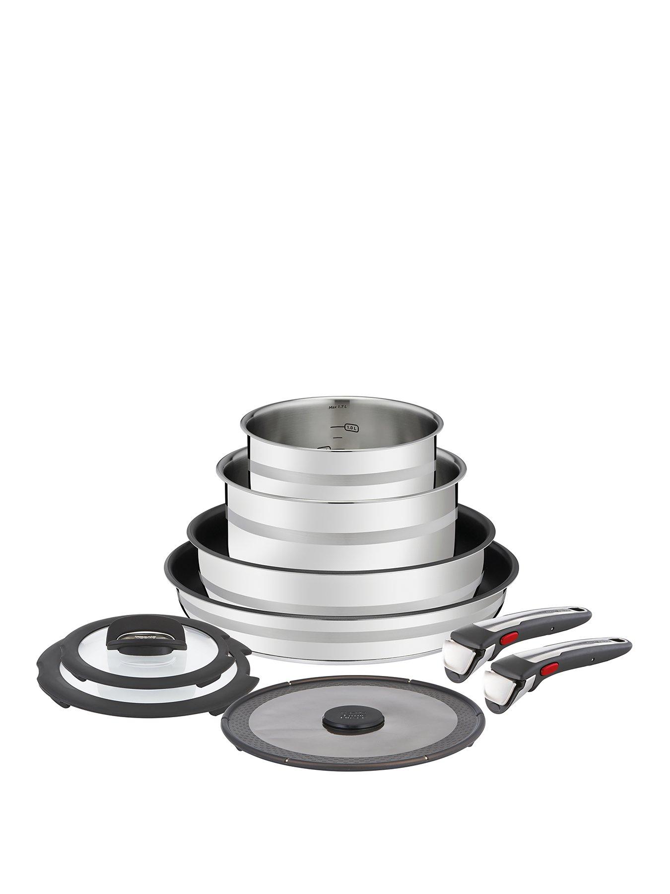 Tefal Jamie Oliver by Tefal Ingenio 9 Piece Removable Handle, Stackable Induction Compatible Pan Set
