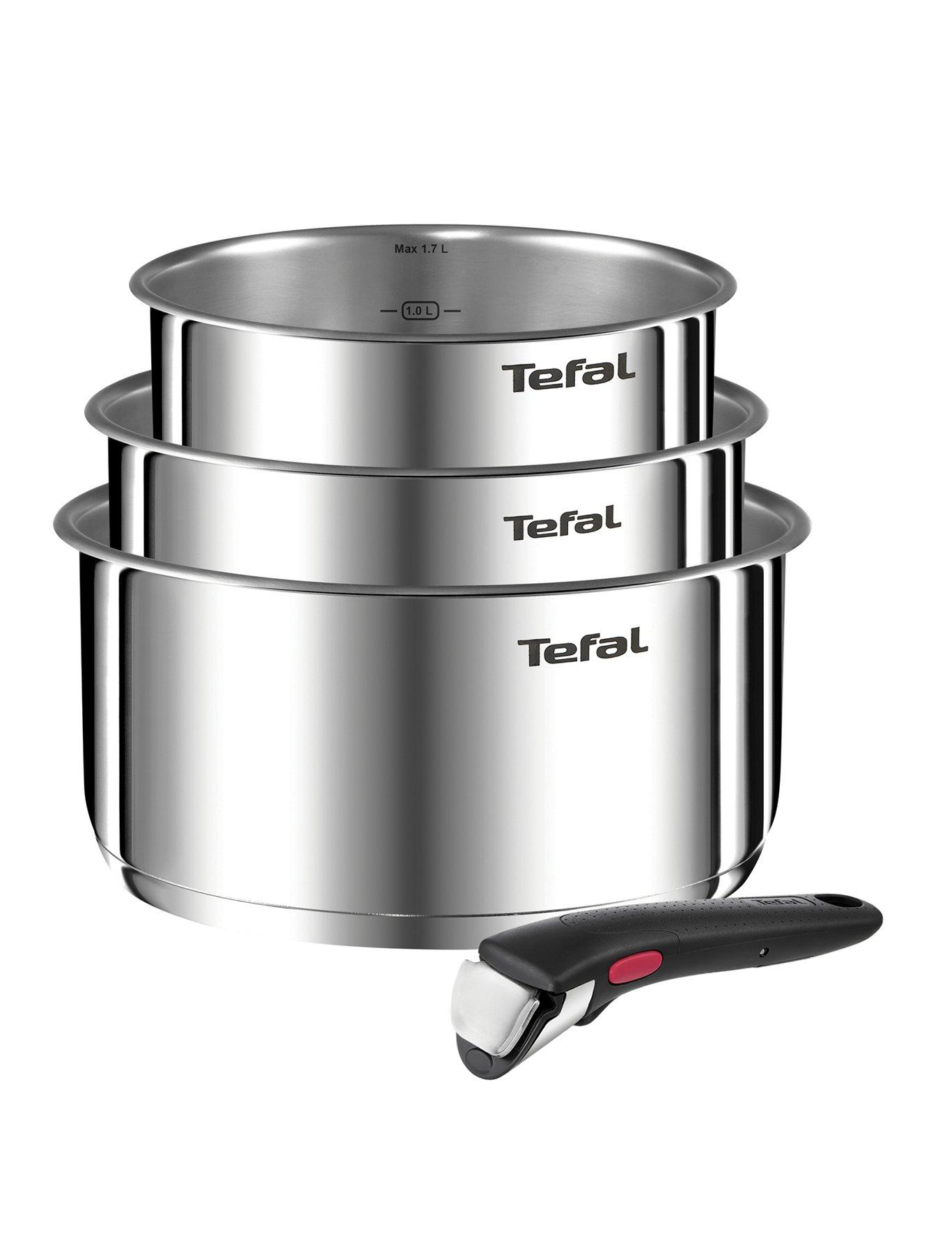 Tefal Ingenio Emotion 4pc Removable Handle, Stackable Induction Pan Set