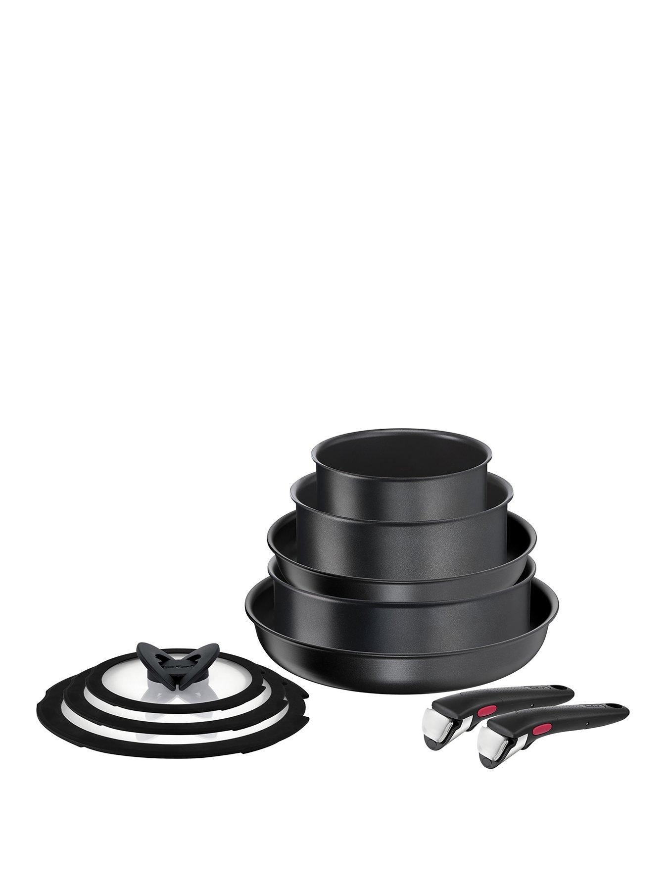 Product photograph of Tefal Ingenio Daily Chef 10pc Removable Handle Stackable Induction Pan Set L7629142 from very.co.uk