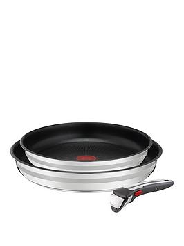 Product photograph of Tefal Jamie Oliver By Tefal Ingenio 3 Piece Removable Handle Stackable Induction Compatible Frying Pan Set from very.co.uk