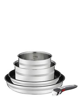 Product photograph of Tefal Jamie Oliver By Tefal Ingenio 5 Piece Removable Handle Stackable Induction Compatible Pan Set from very.co.uk