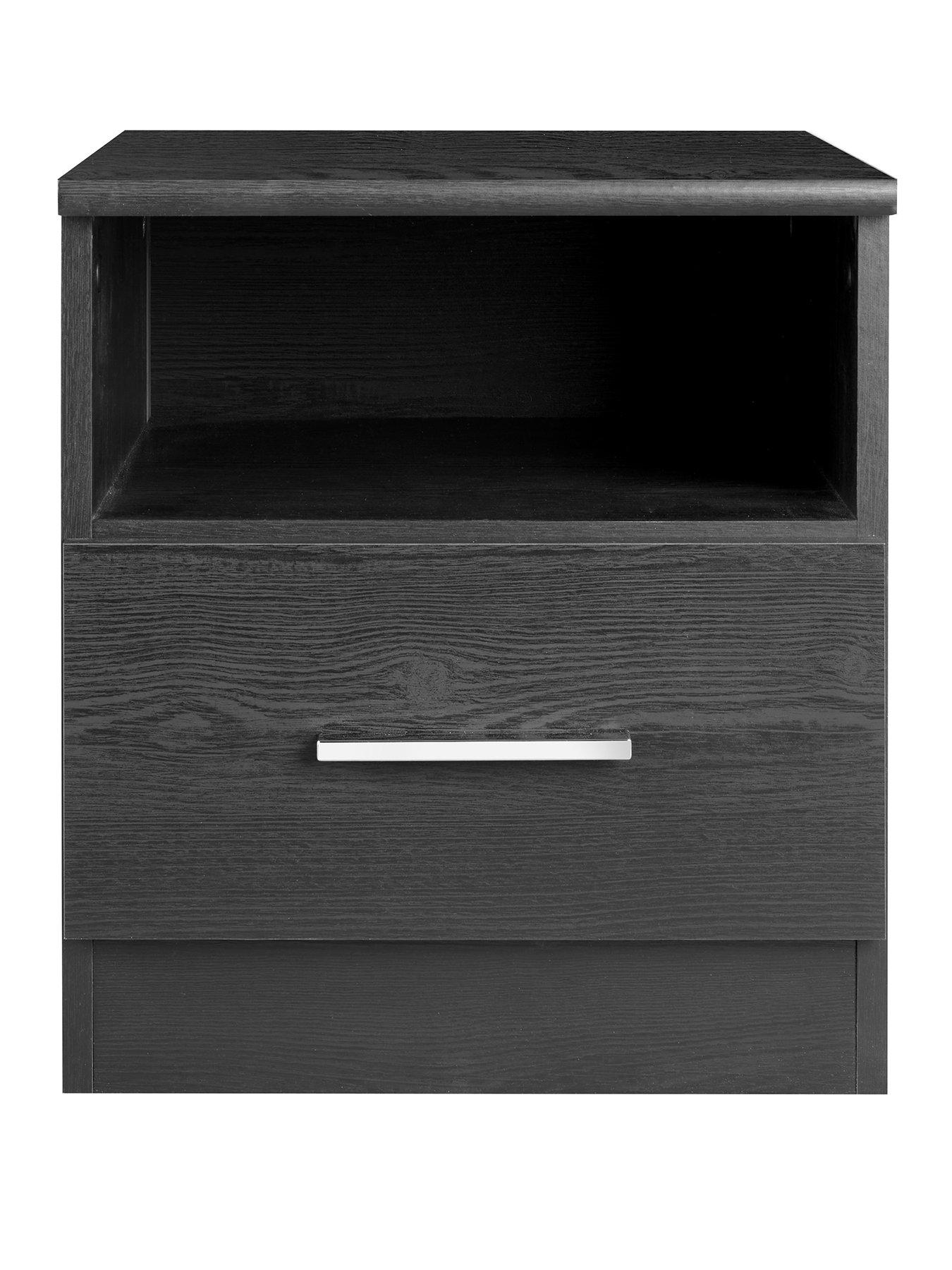 Image 2 of 7 of Everyday Panama 1 Drawer Bedside Cabinet - Black&nbsp;- FSC&reg; Certified