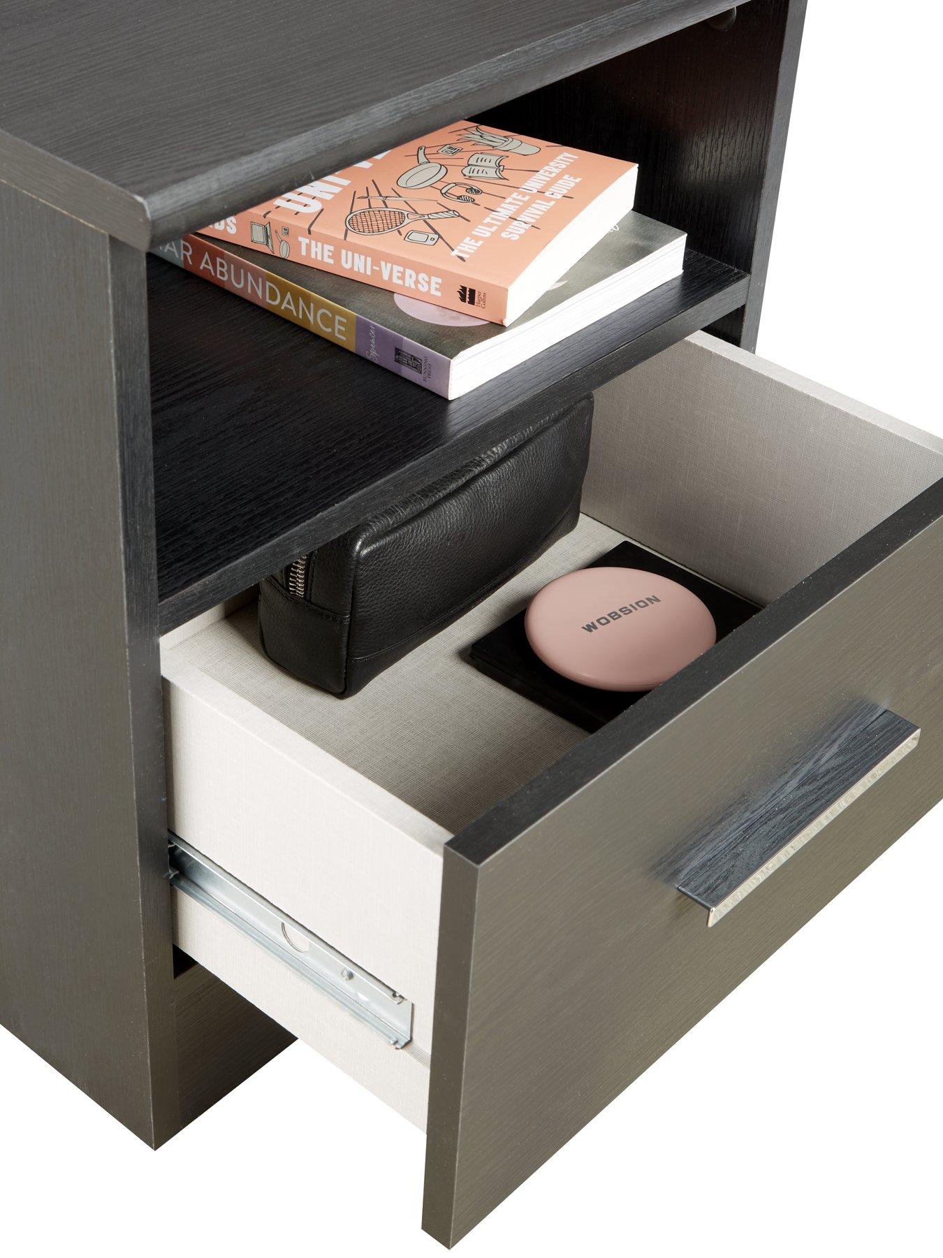 Image 6 of 7 of Everyday Panama 1 Drawer Bedside Cabinet - Black&nbsp;- FSC&reg; Certified