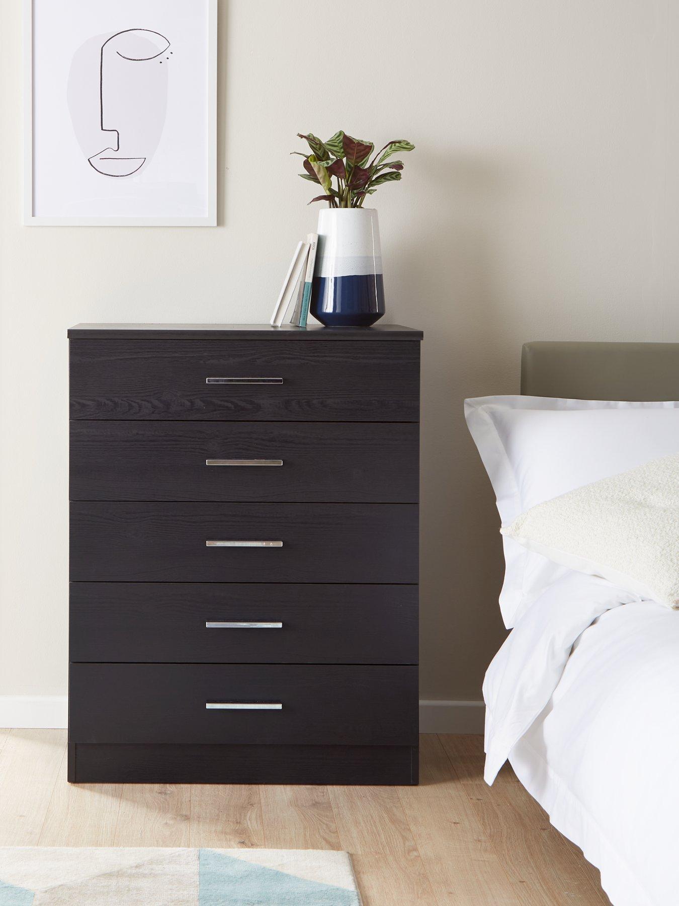 undefined Panama 5 Drawer Chest - Black - FSC® Certified