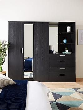 Product photograph of Everyday Panama 3 Door 4 Draw Combi Wardrobe - Fsc Reg Certified from very.co.uk