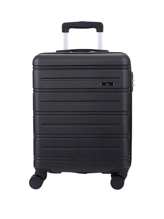 stillFront image of rock-luggage-lisbon-small-suitcase-black