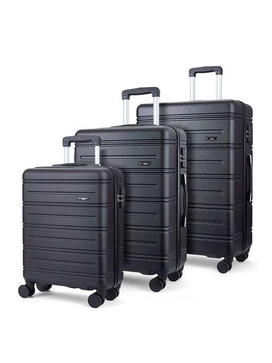 front image of rock-luggage-lisbon-3-pc-set-black