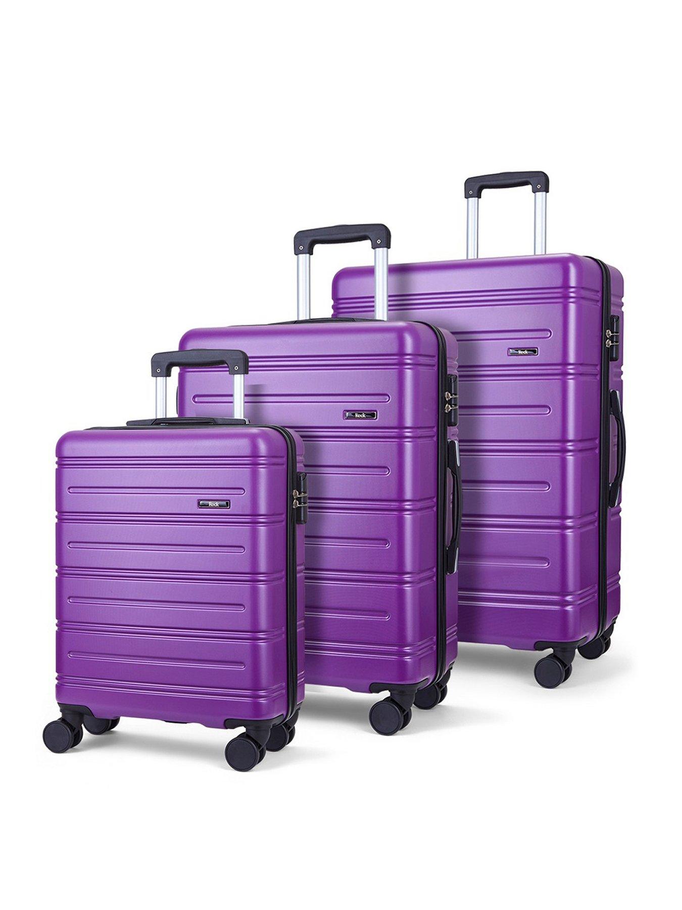 Purple best sale suitcase set