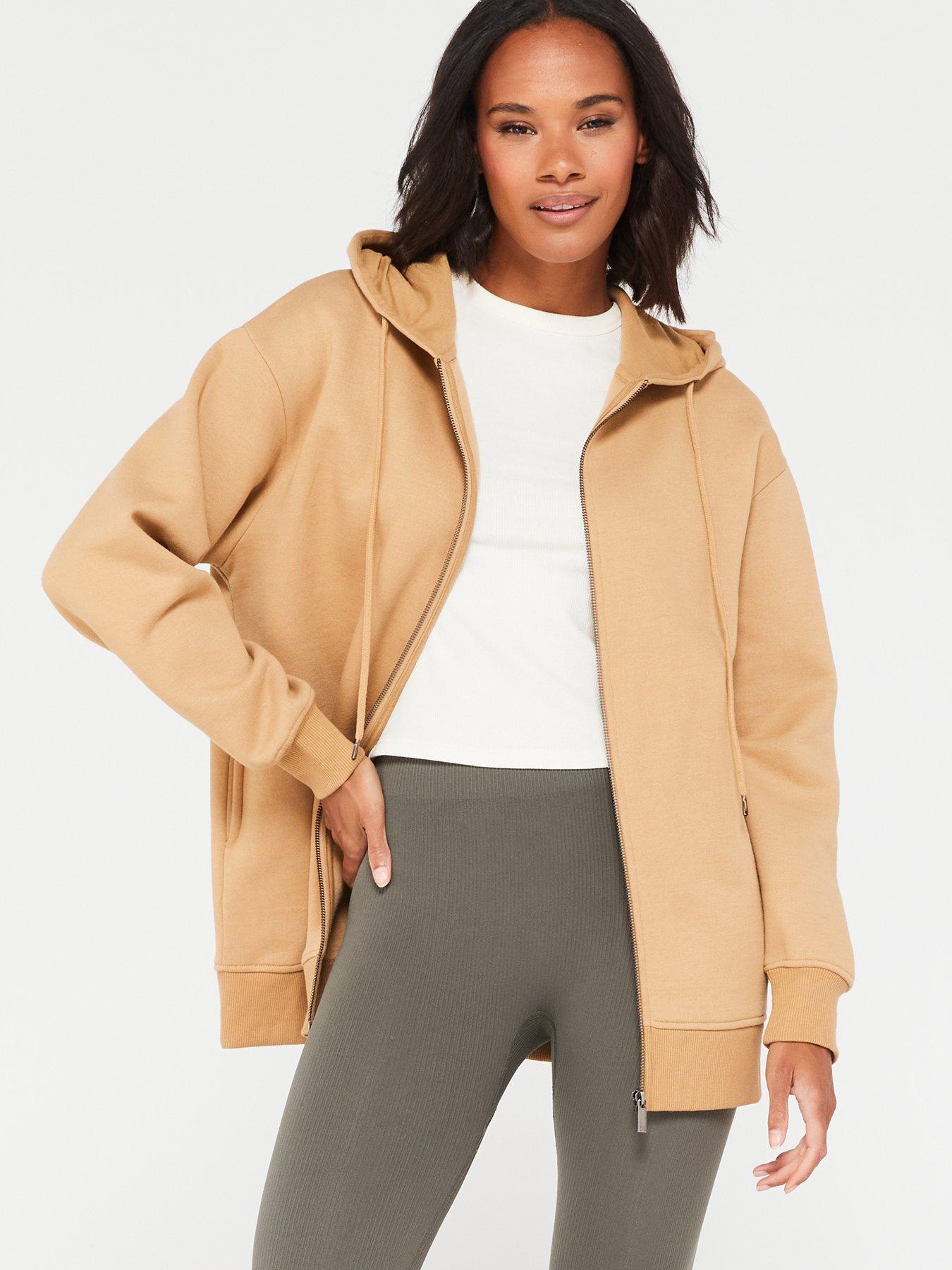 The Essential Oversized Zip Through Hoodie Camel