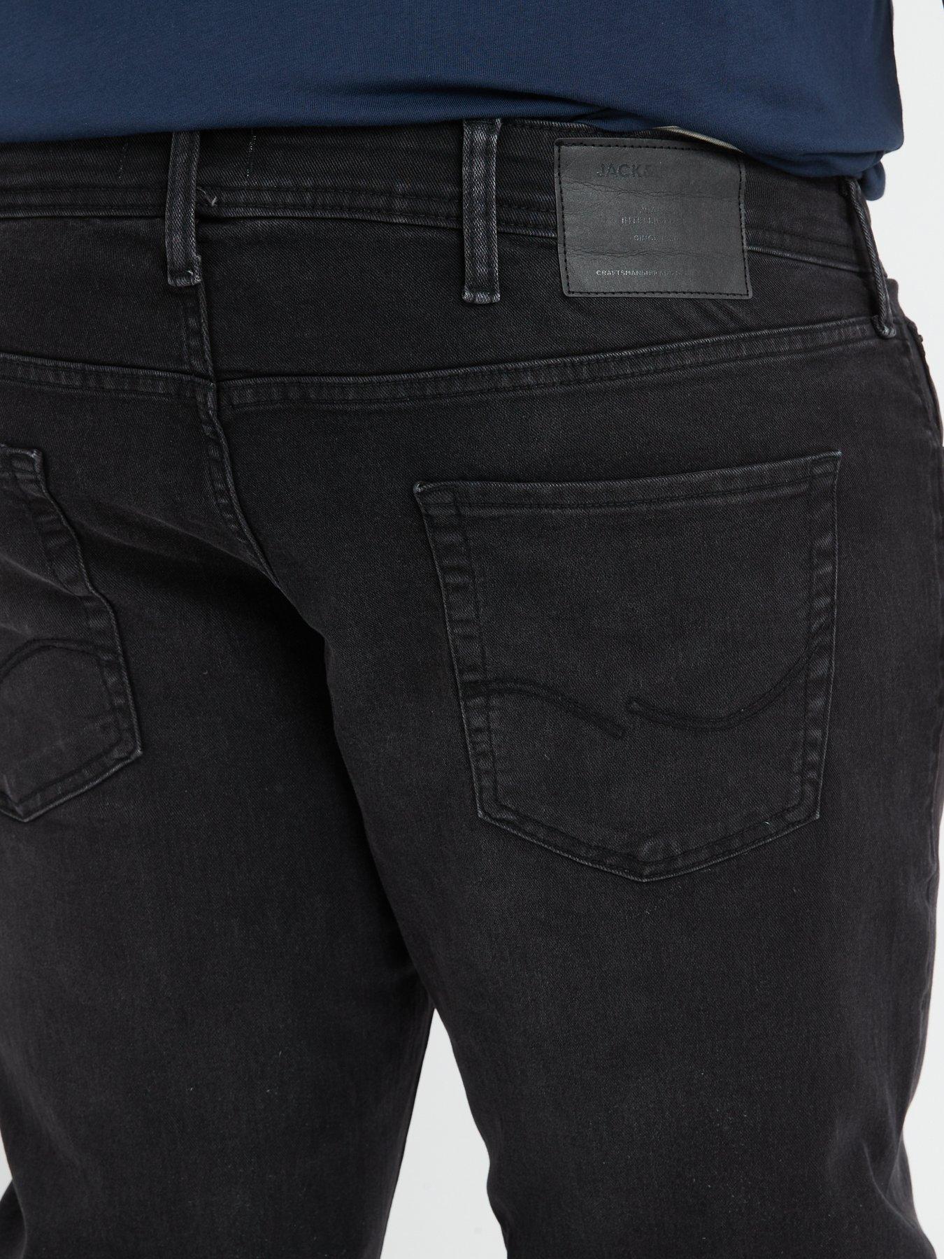 Image 4 of 4 of Jack & Jones Jack &amp; Jones Plus Glenn Original Slim Fit Jeans - Black