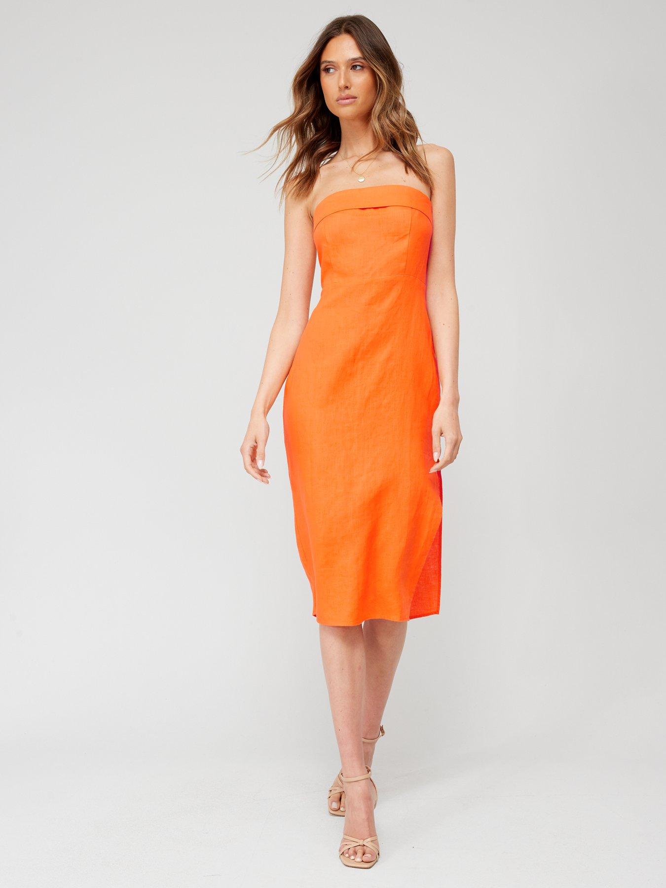 Mango linen 2024 midi dress