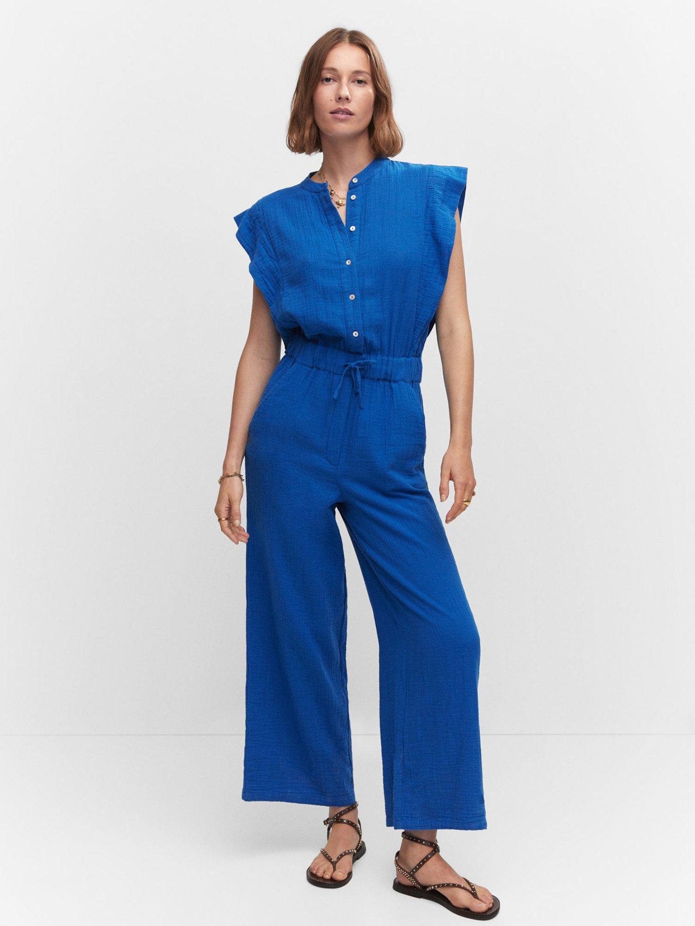 Mango store jumpsuit blue