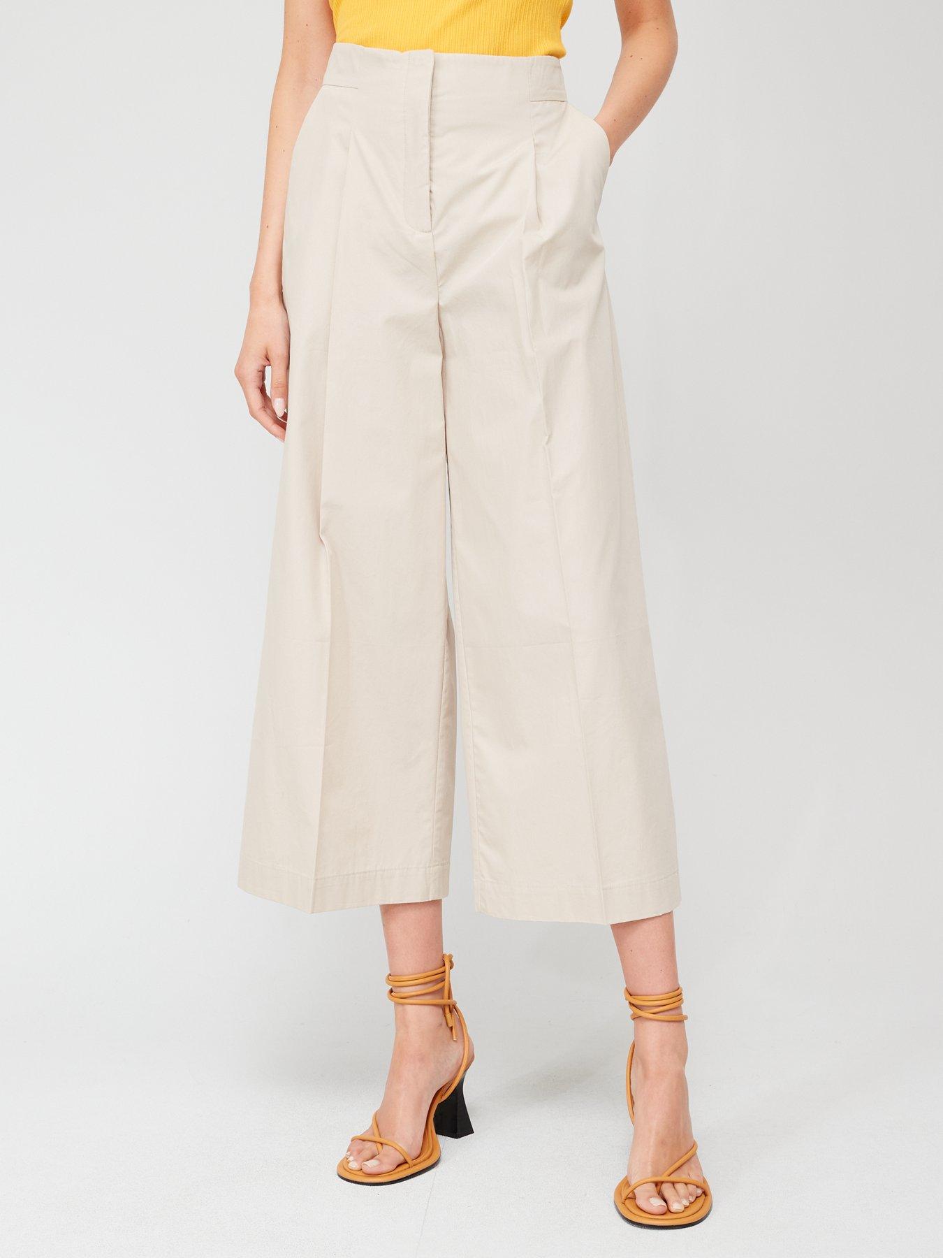 Mango Beige Cropped Cullote Trouser | Very.co.uk