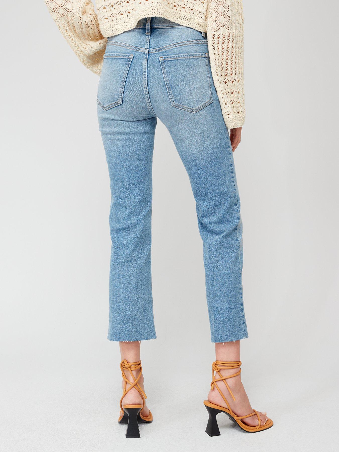 High rise crop flare on sale jeans