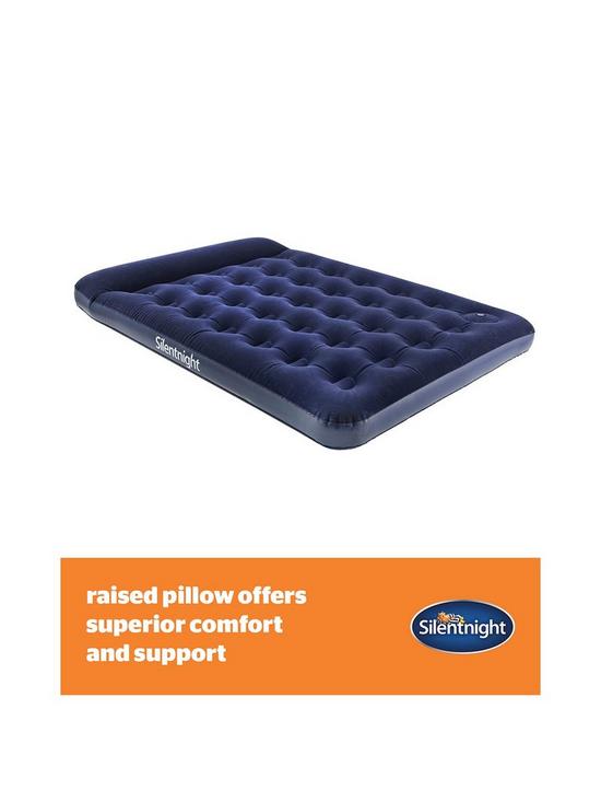 stillFront image of silentnight-camping-collection-flock-airbed-footpump-blue-double