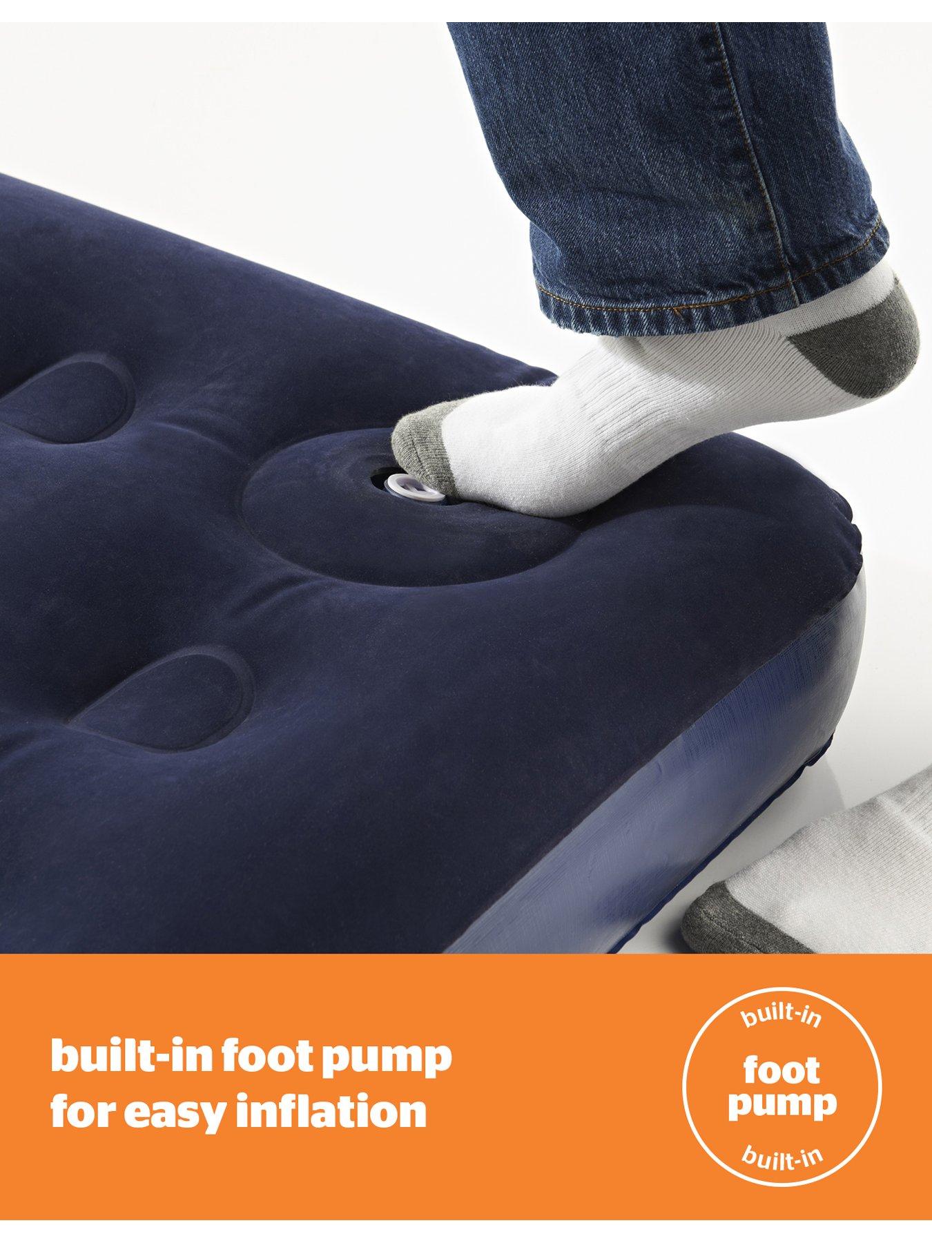 Double air bed discount with foot pump