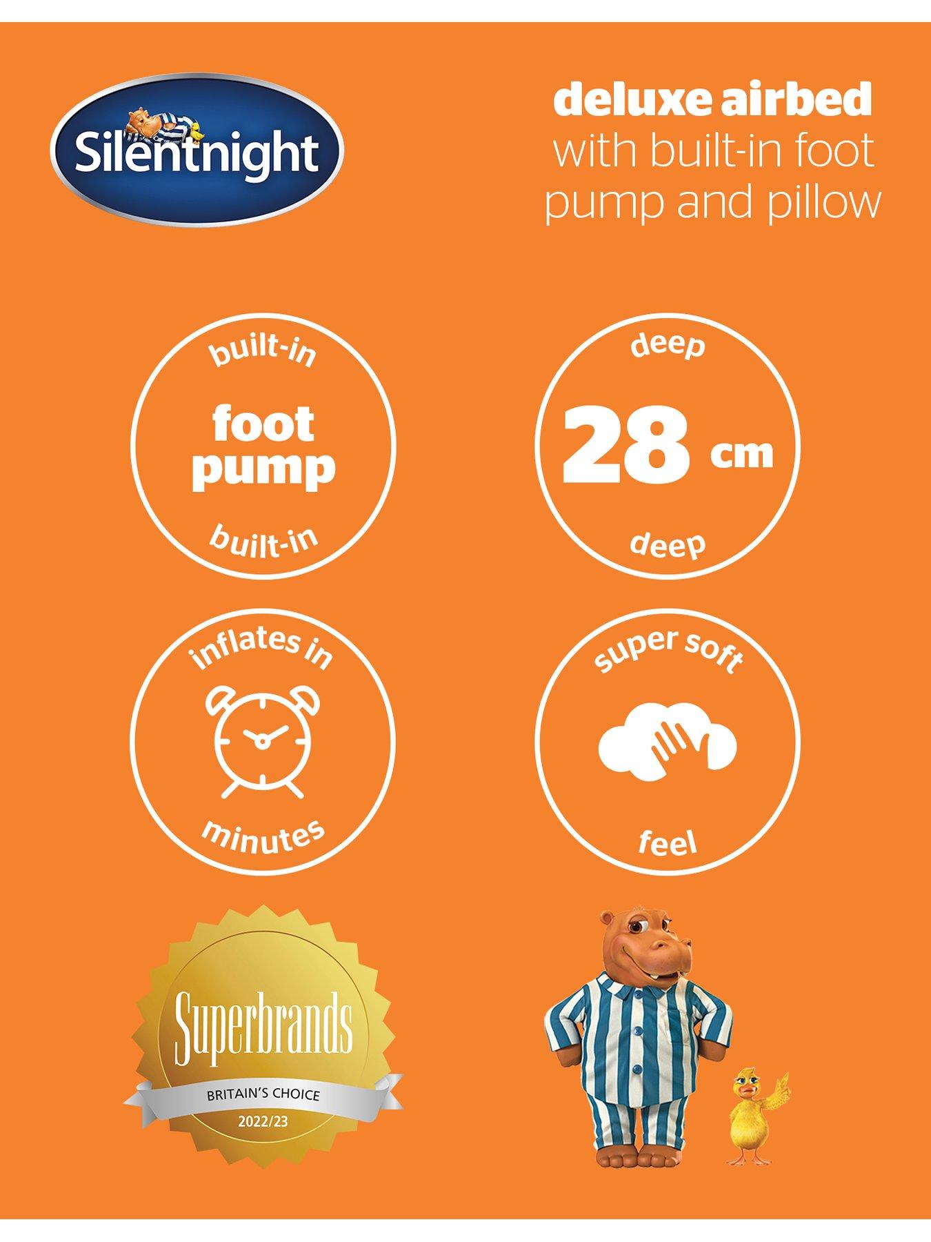 Image 5 of 5 of Silentnight Camping Collection Flock Airbed - Footpump - Blue - Single