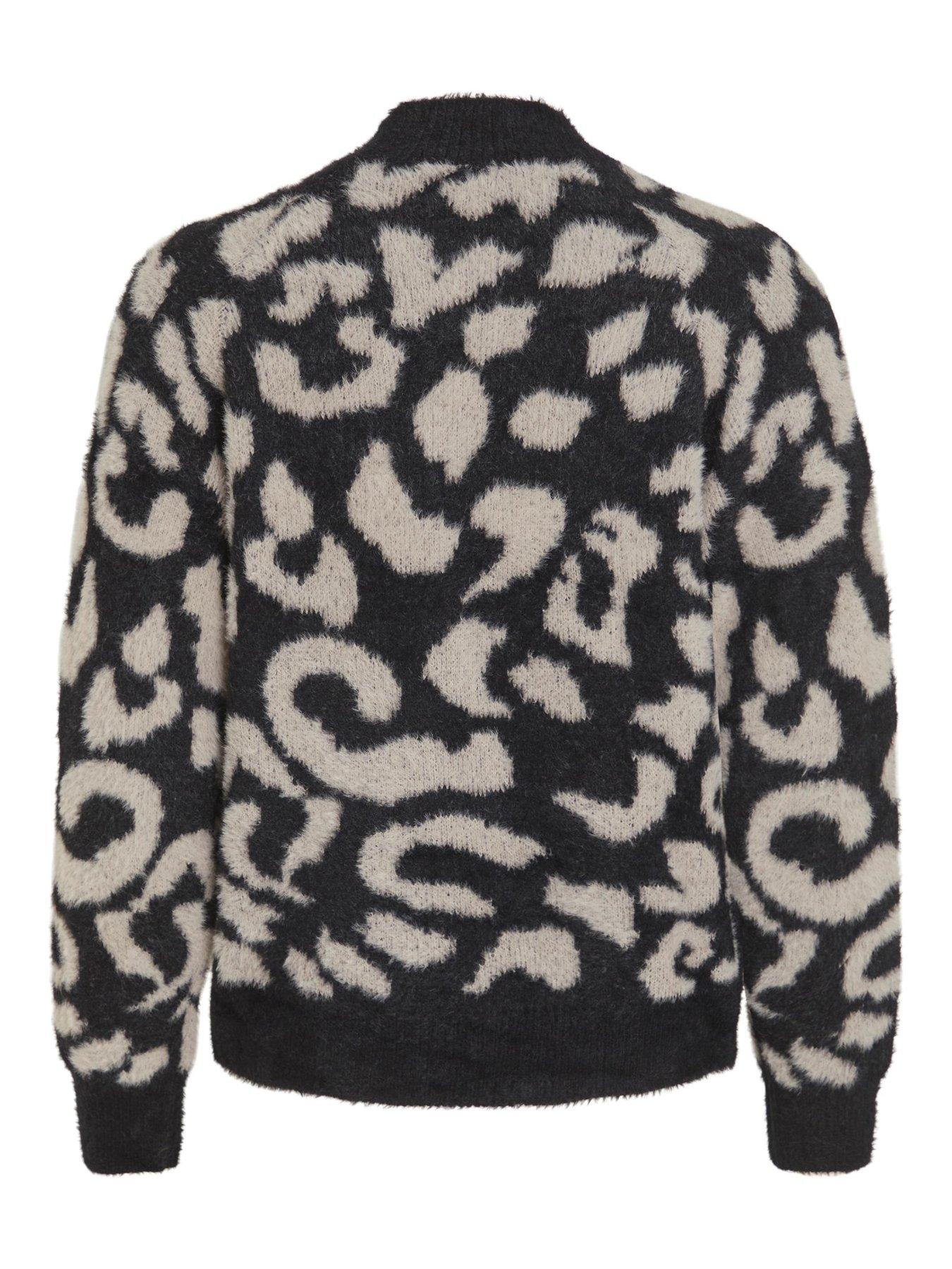 Leopard Print Jumper Black