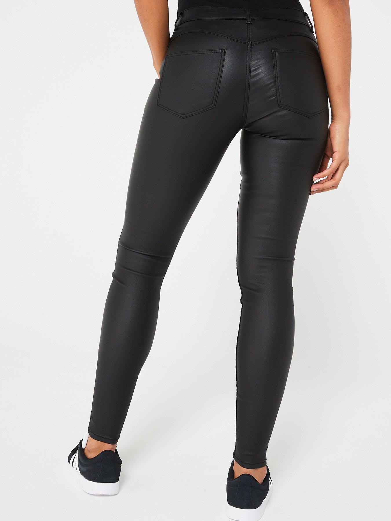 Shaping Coated-Effect Biker Leggings