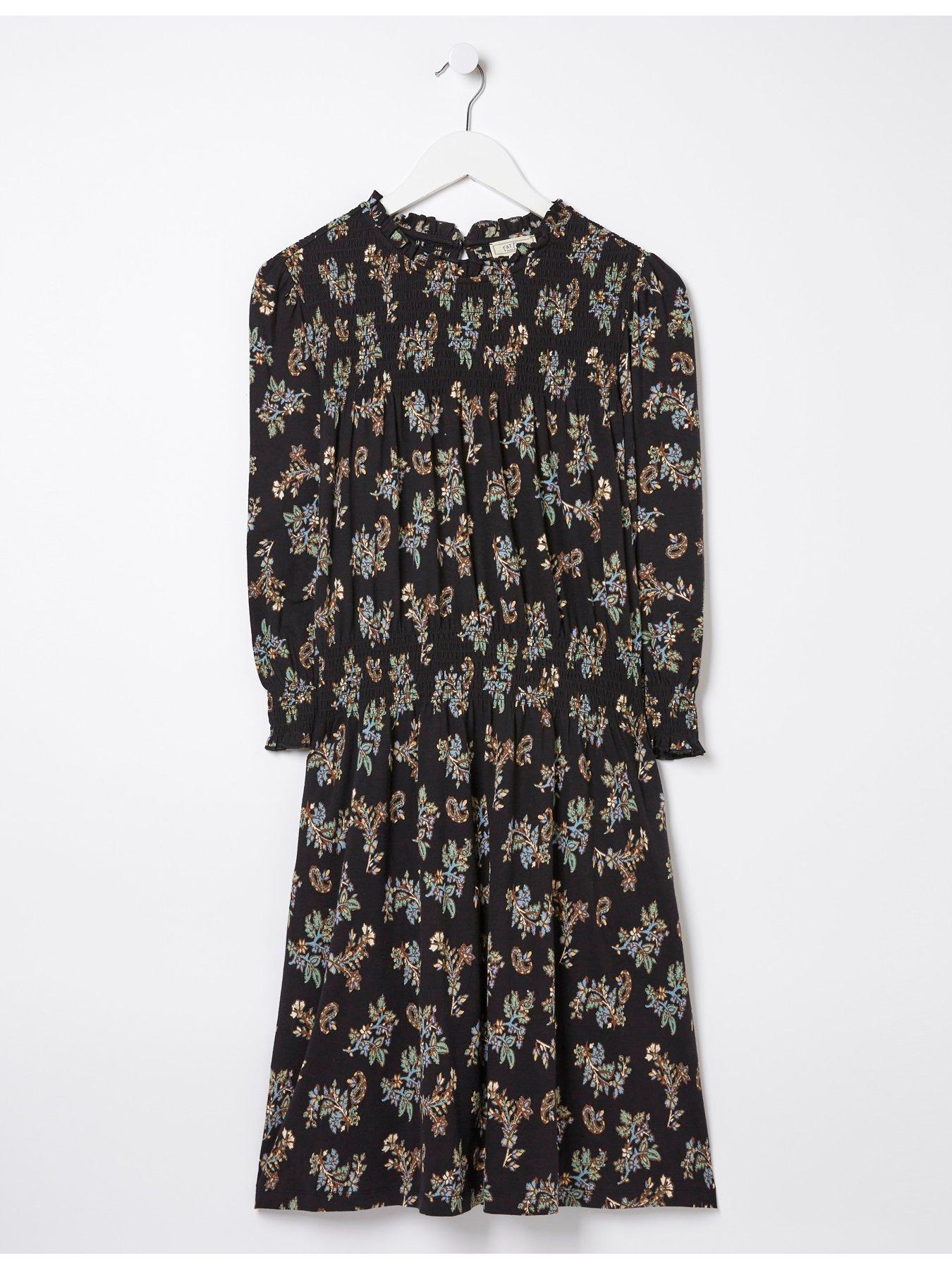 FatFace Krishan Floral Jersey Dress - Black | Very.co.uk