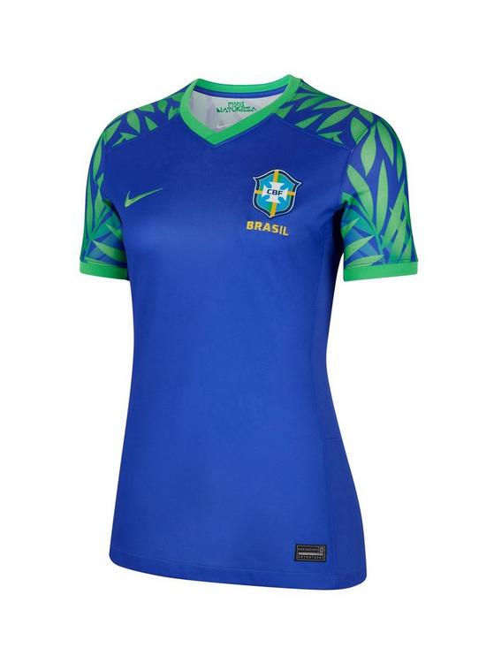 stillFront image of nike-brazil-2023nbspwomens-away-stadium-short-sleeved-shirt-blue