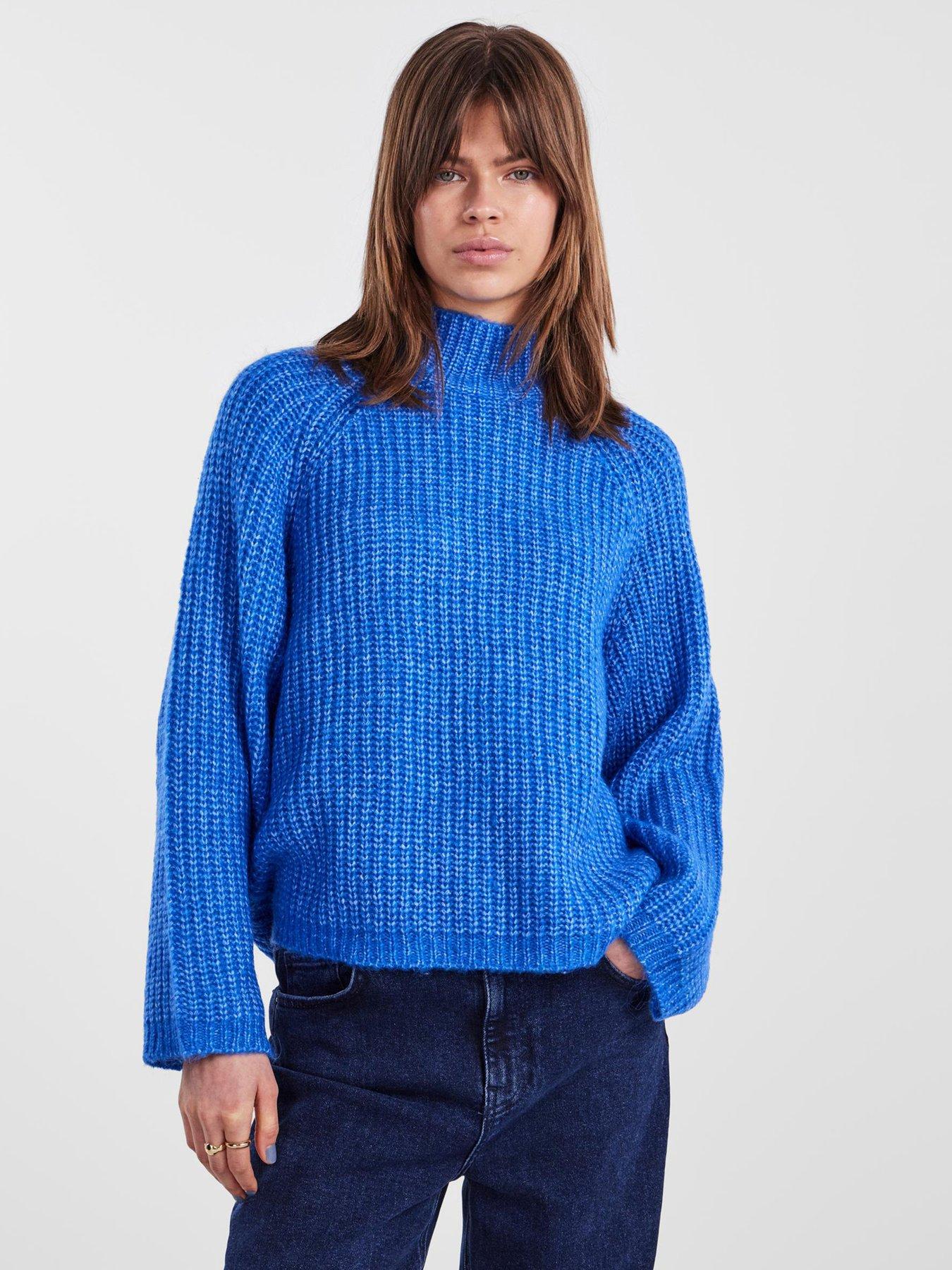 pieces-nell-high-neck-knitted-jumper-blue