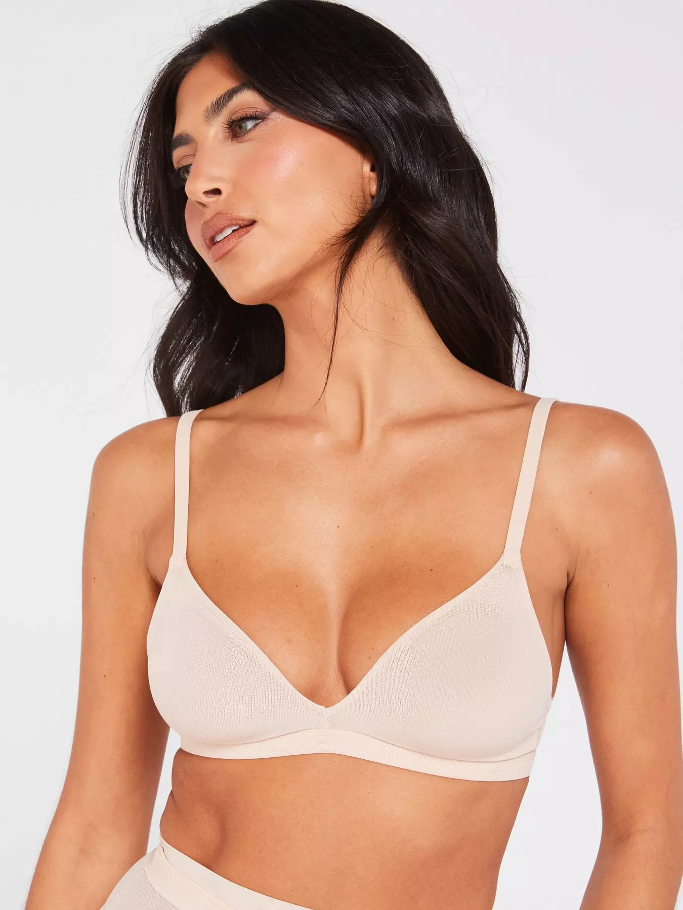 HUGO - Mixed-material underwired bra with foil logo