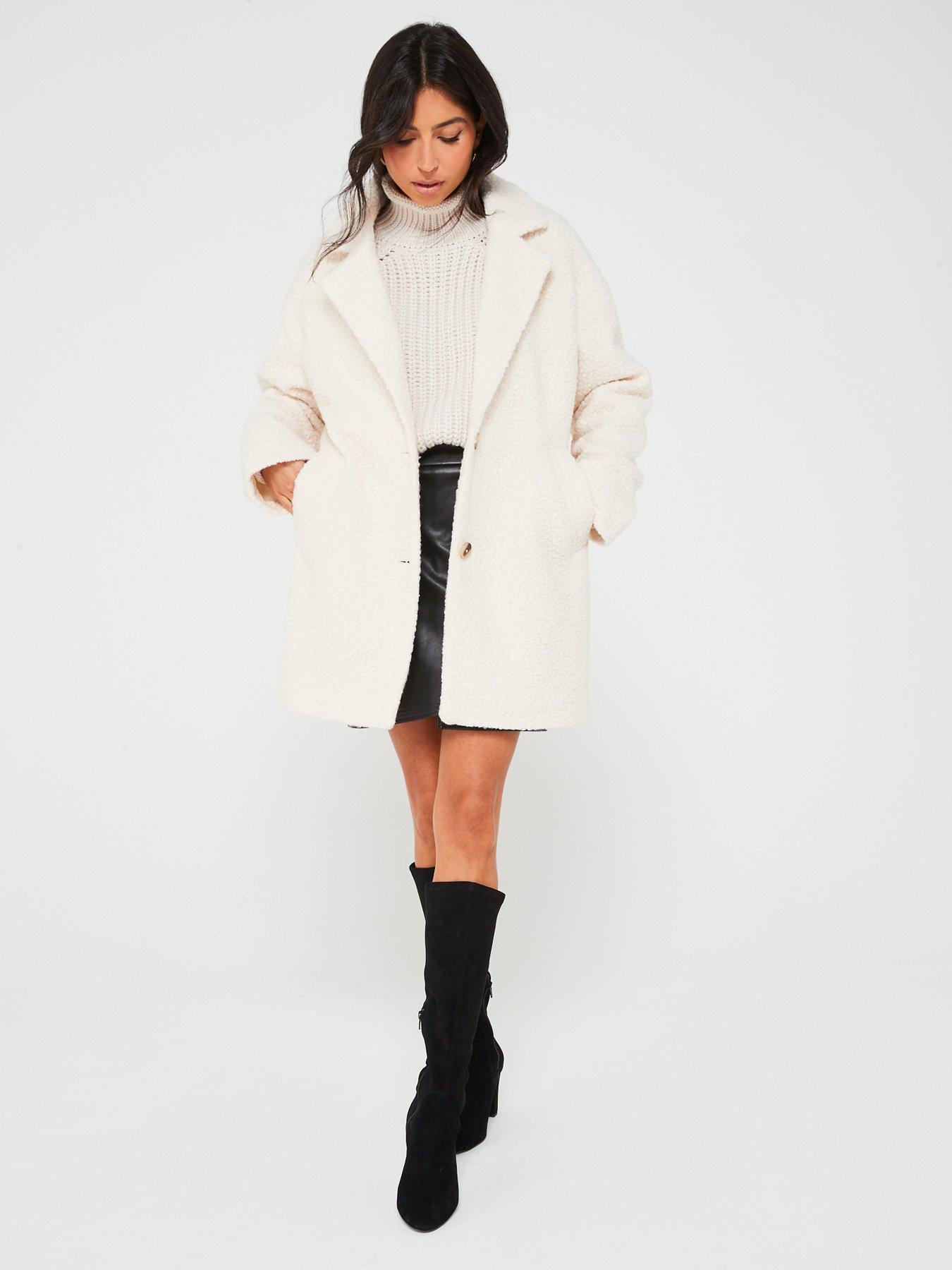 Mango white teddy clearance coat