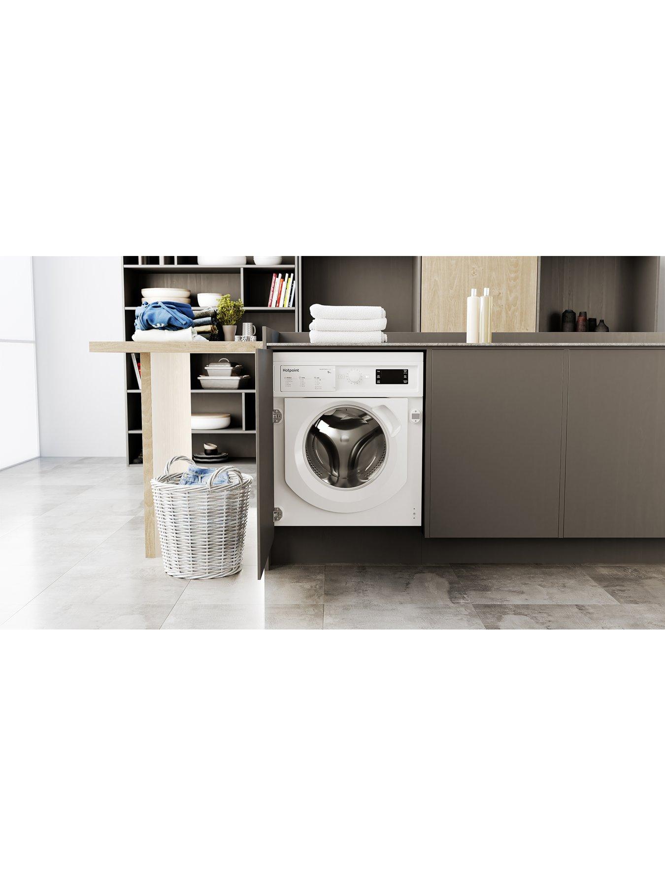 Hotpoint BIWMHG91485 9kg Wash, 1400rpm Spin Integrated Washing Machine ...