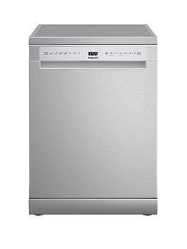 Product photograph of Hotpoint H7fhs41 Fullsize 15 Place Setting Freestanding Dishwasher - Silver - Dishwasher Only from very.co.uk