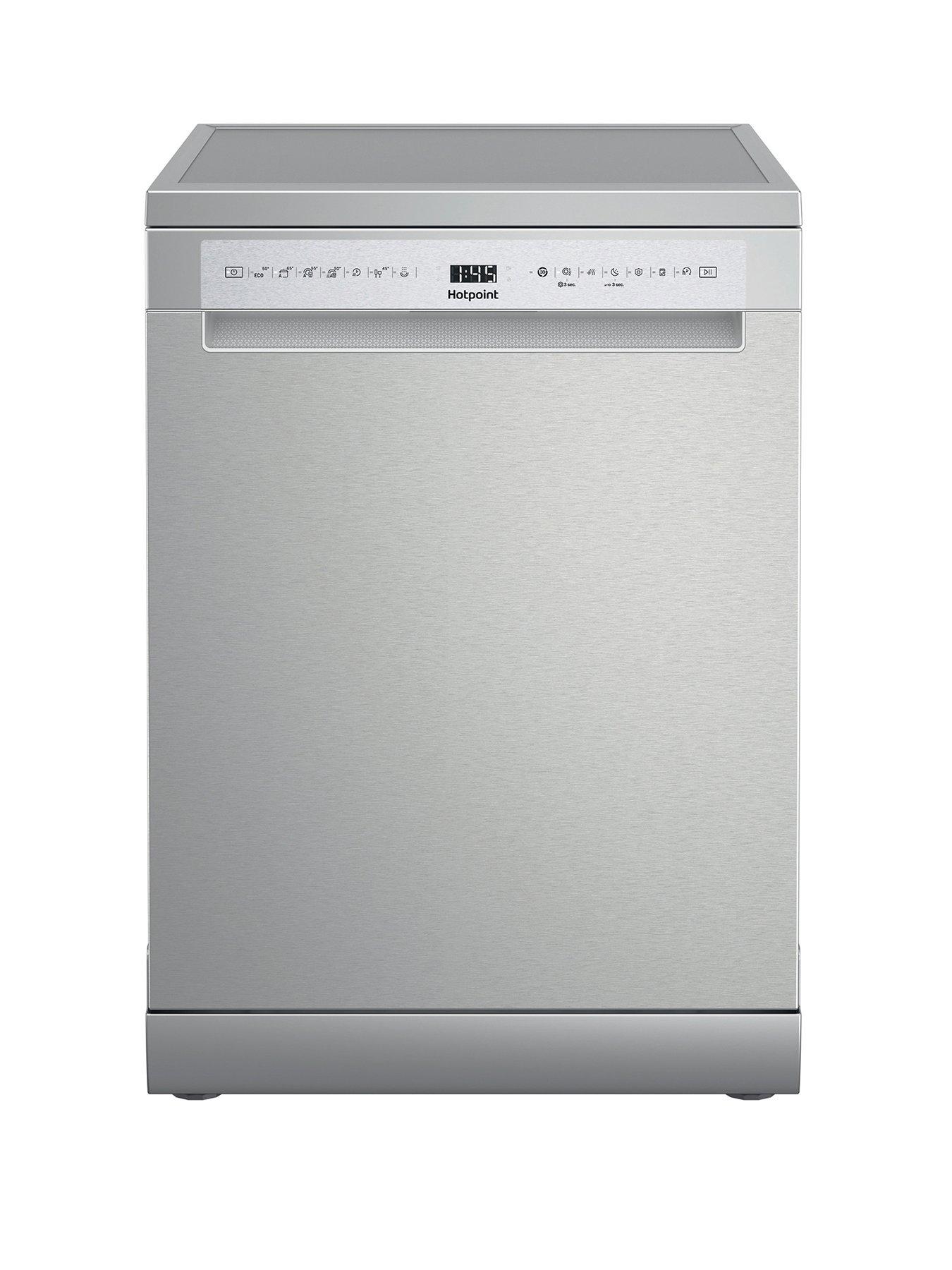 Hotpoint H7FHS41 Fullsize 15 Place Setting Freestanding Dishwasher - Silver