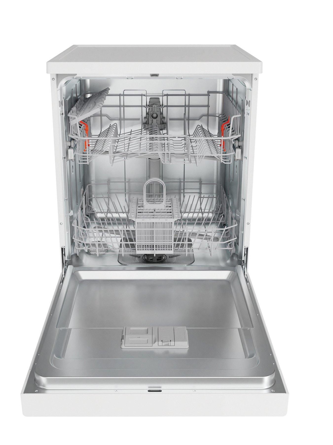 Image 2 of 7 of Hotpoint H2FHL626 Fullsize 14-Place Setting Freestanding Dishwasher - White