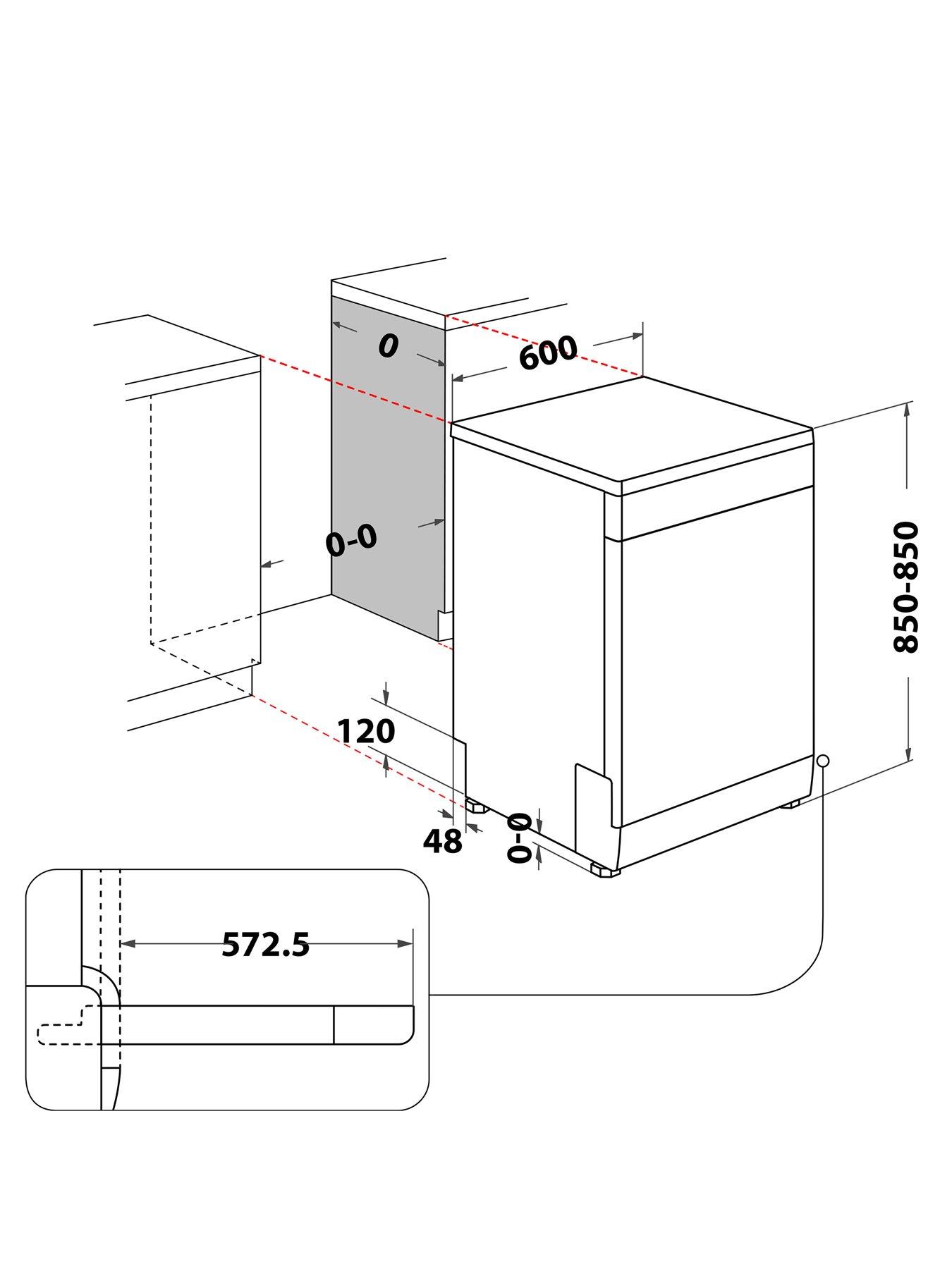 Image 3 of 7 of Hotpoint H2FHL626 Fullsize 14-Place Setting Freestanding Dishwasher - White