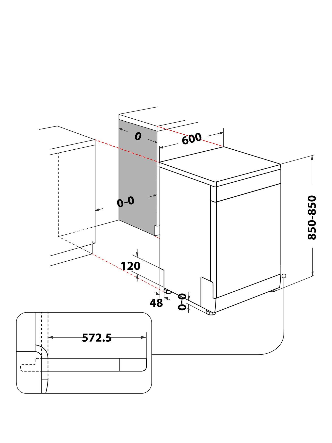 Image 2 of 7 of Indesit D2FHK26 Fullsize 14-Place Setting Freestanding Dishwasher - White
