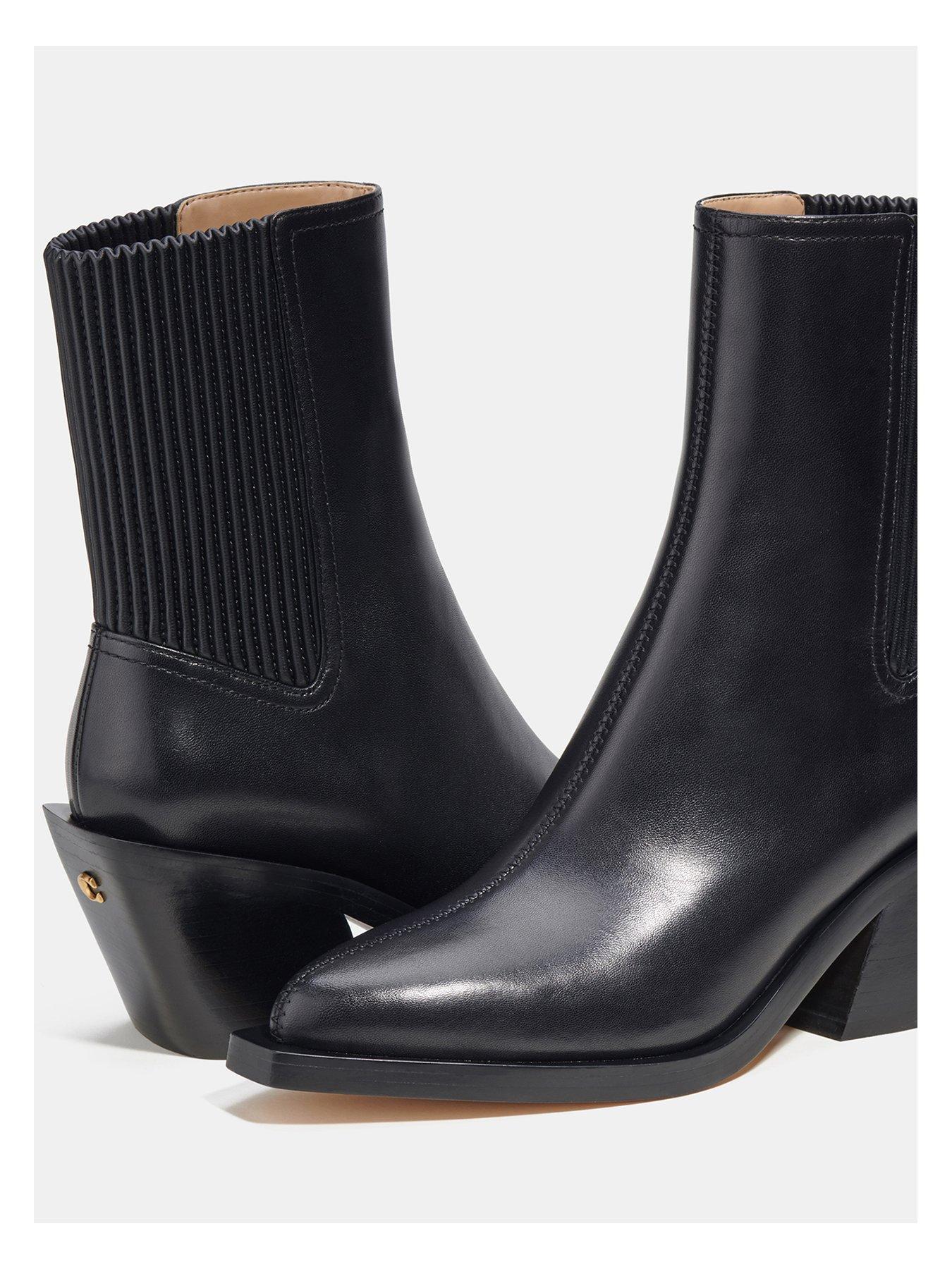 COACH Prestyn Leather Bootie - Black | Very.co.uk