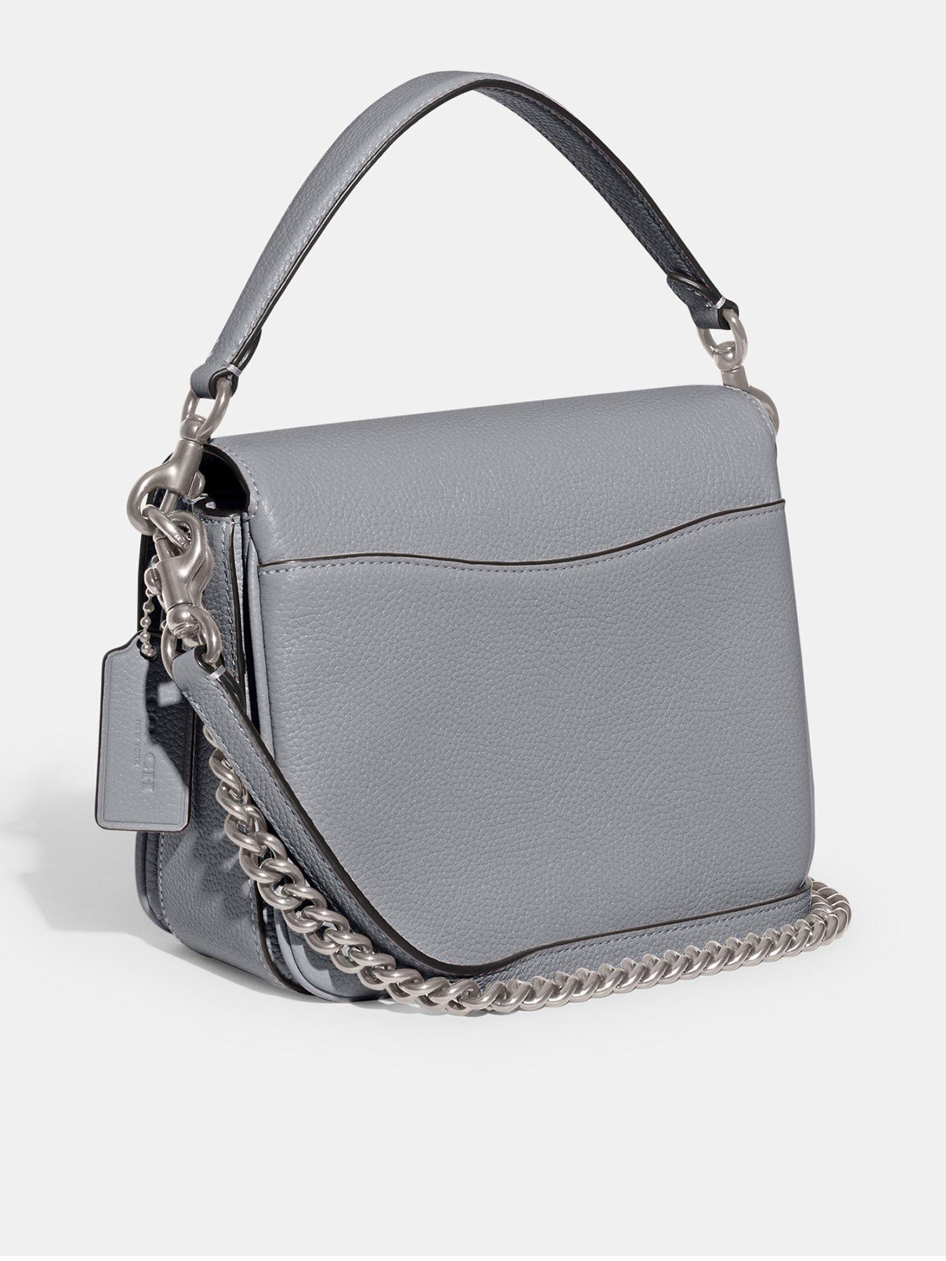 Coach Polished Pebbled Leather Cassie Crossbody 19, Grey Blue, One Size:  Handbags