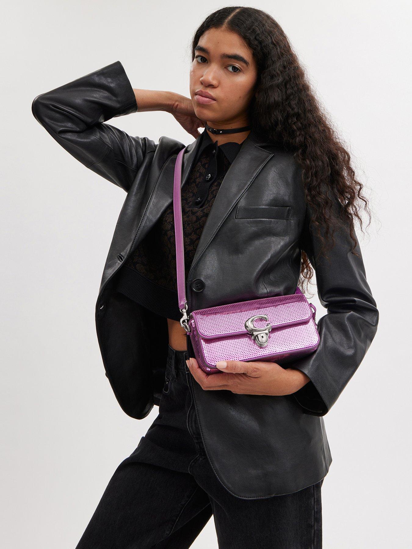 COACH Sequin Studio Baguette Bag - Lh/dark Magenta | very.co.uk