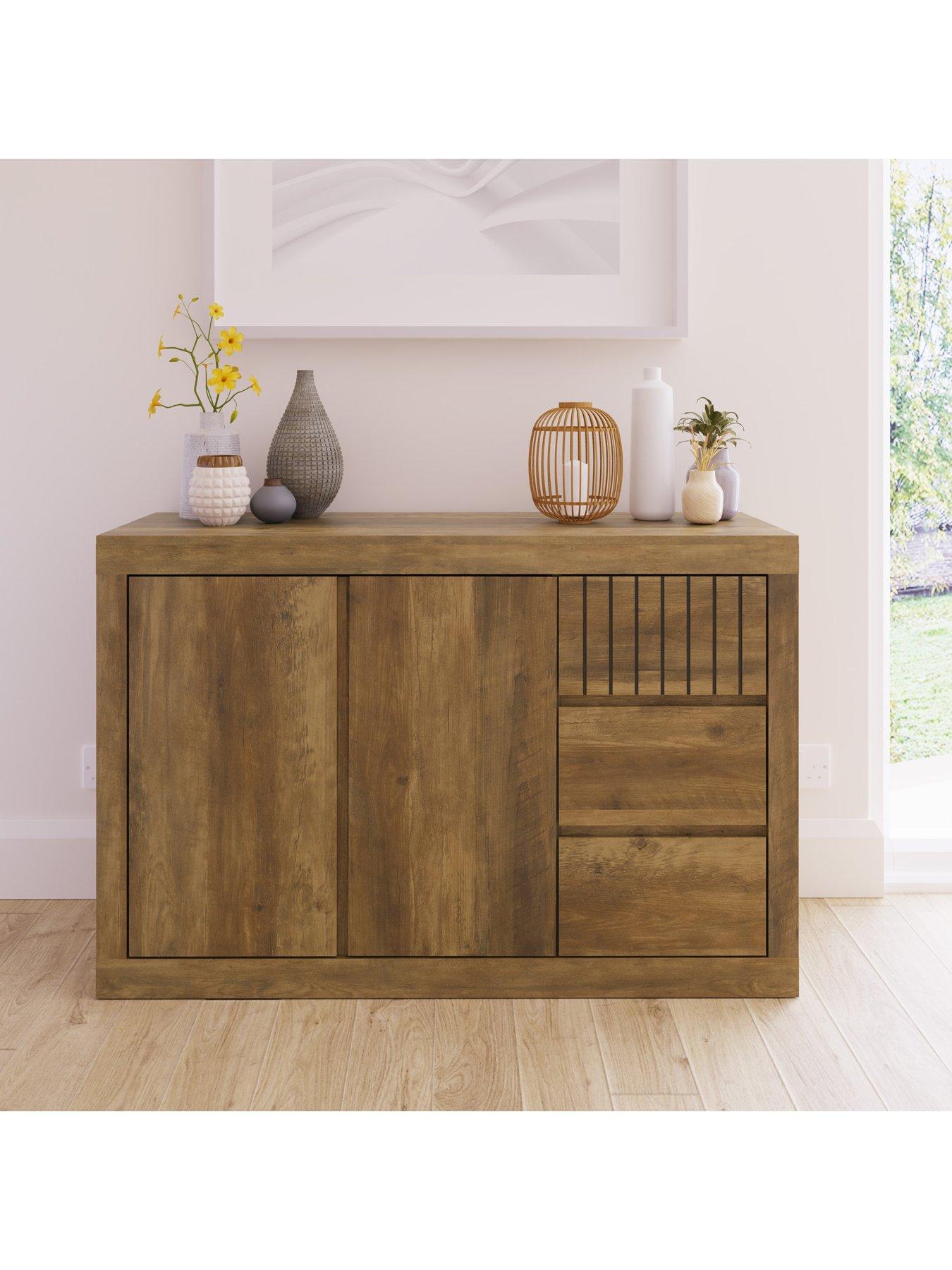 Product photograph of Gfw Cartmel 1 Door 3 Drawer Sideboard from very.co.uk