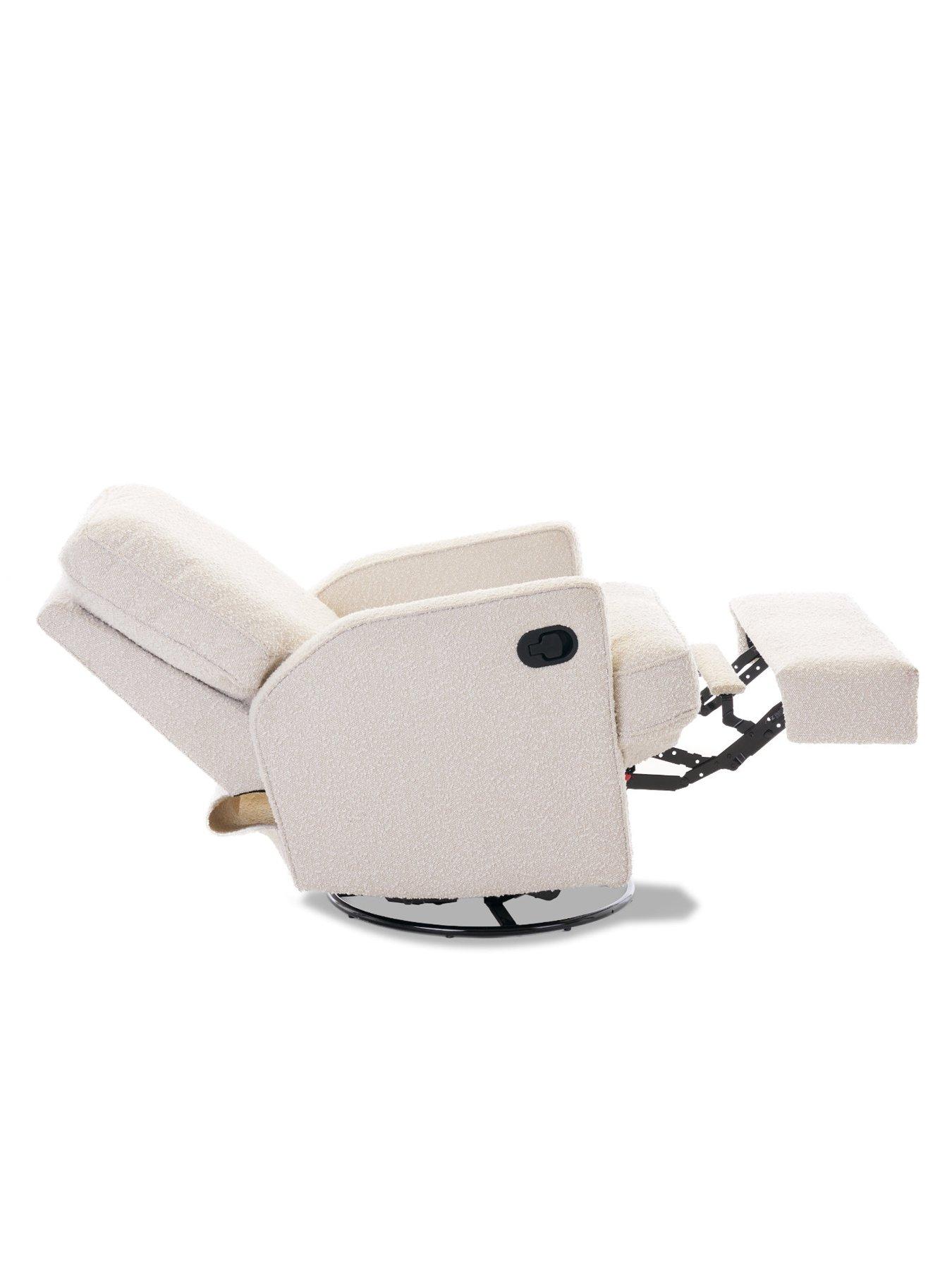 Image 4 of 5 of Obaby Madison Swivel Glider Recliner Chair - Boucle - Cream