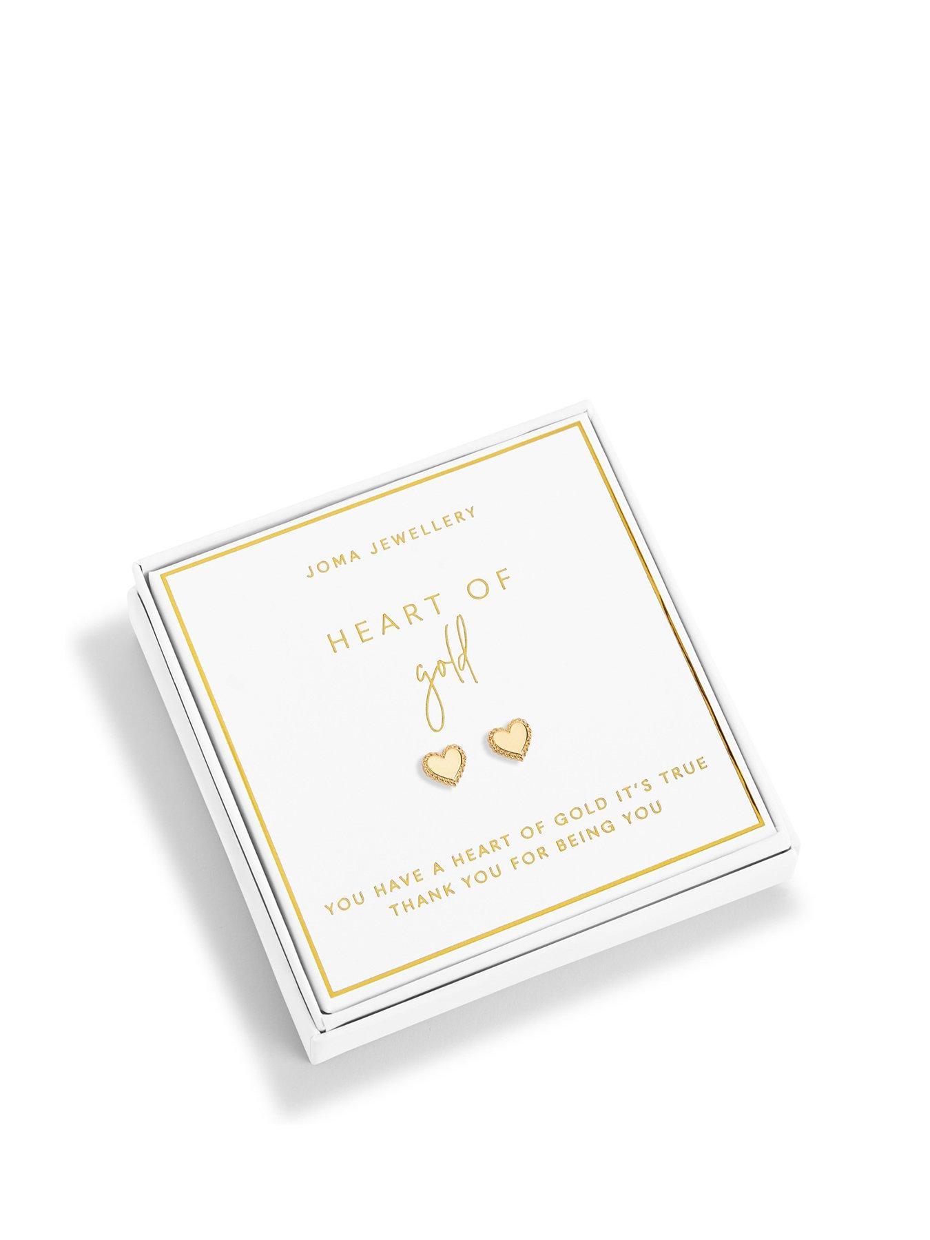 Product photograph of Joma Jewellery Beautifully Boxed Earrings Heart Of Gold from very.co.uk