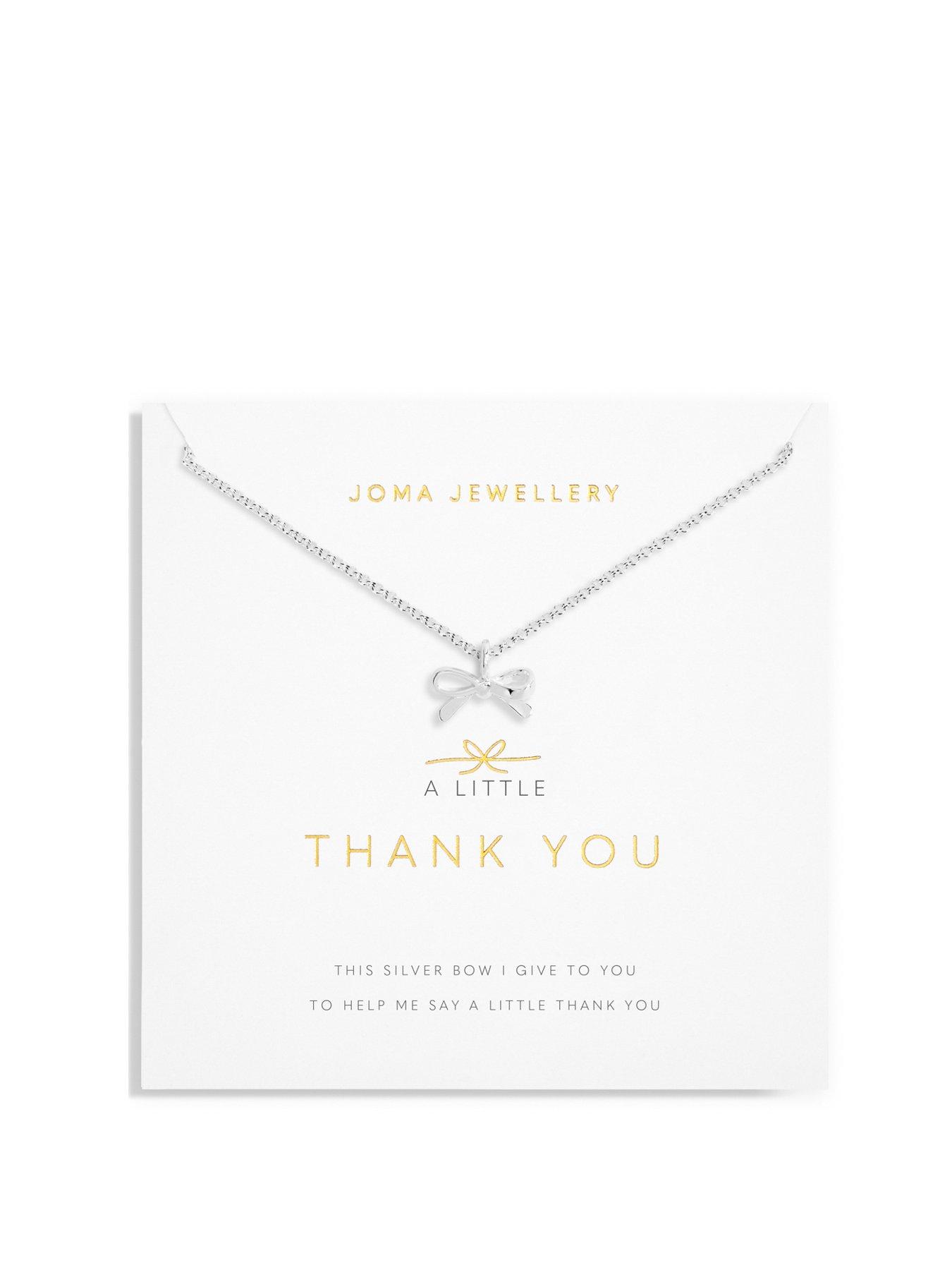 Product photograph of Joma Jewellery A Little Thank You Necklace In Silver Plating from very.co.uk